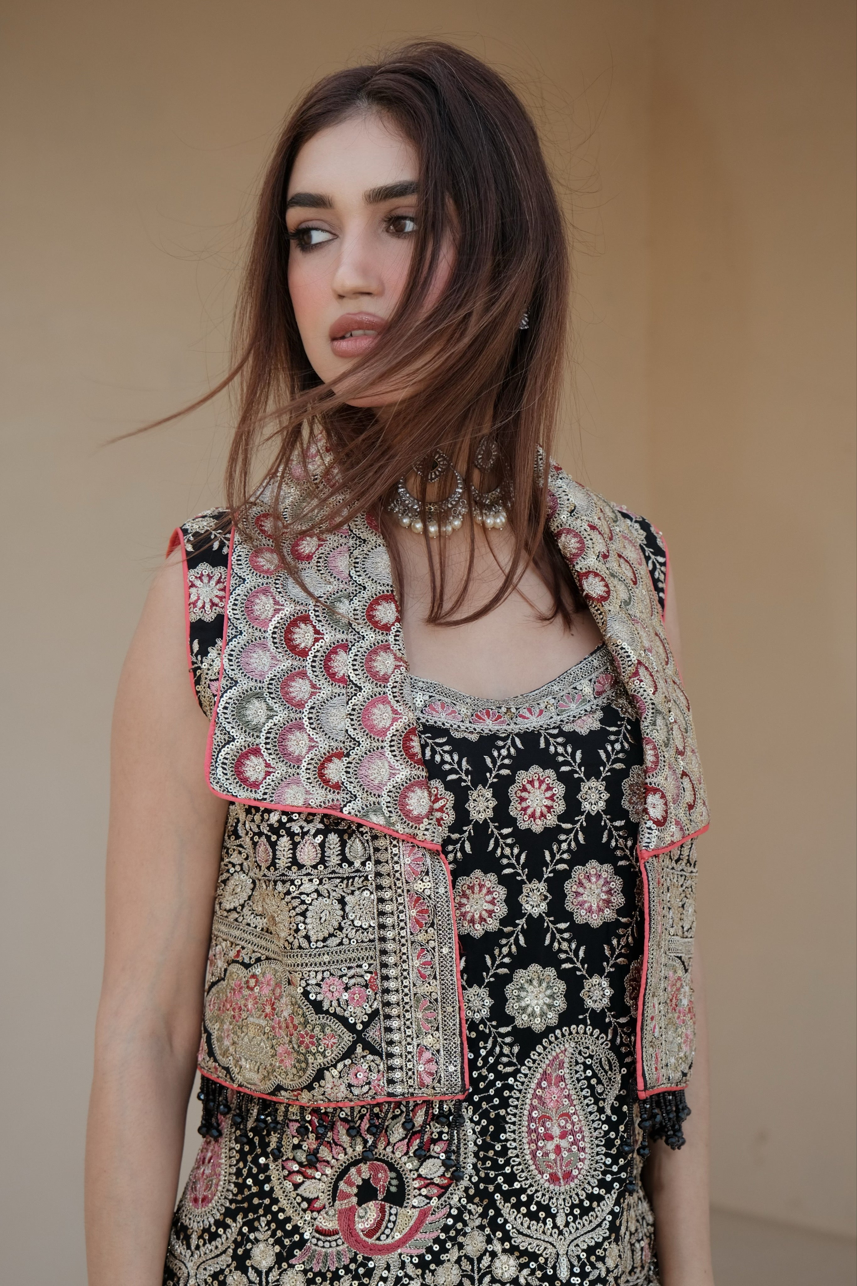 Midnight Royalty — A Luxuriously Crafted Sharara Set Celebrating Old-World Artistry