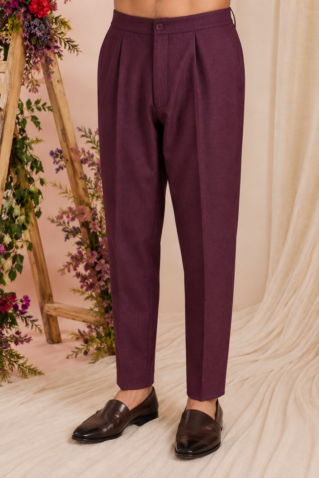 WINE DULL JAMUN FORMAL PANT PYJAMAS