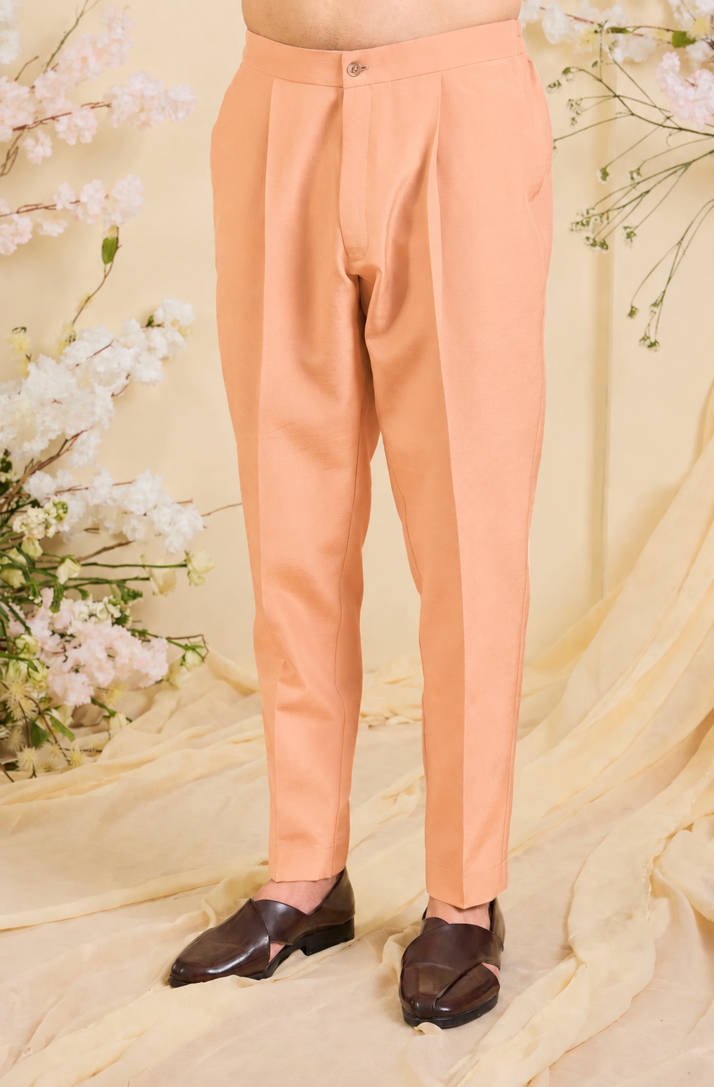 DARK PEACK SILK DUPION FORMAL PANT PYJAMAS