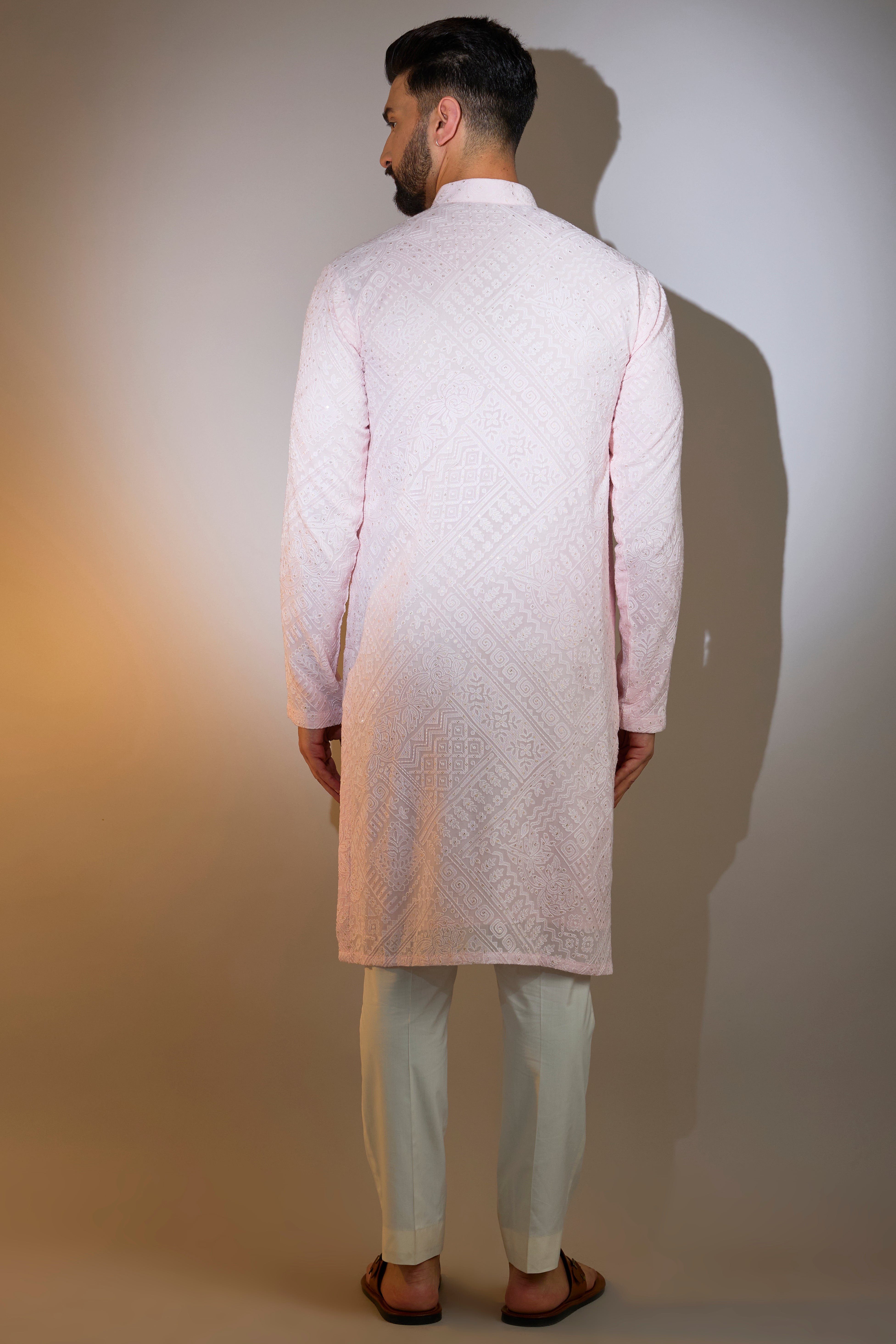 powder pink chikankari kurta