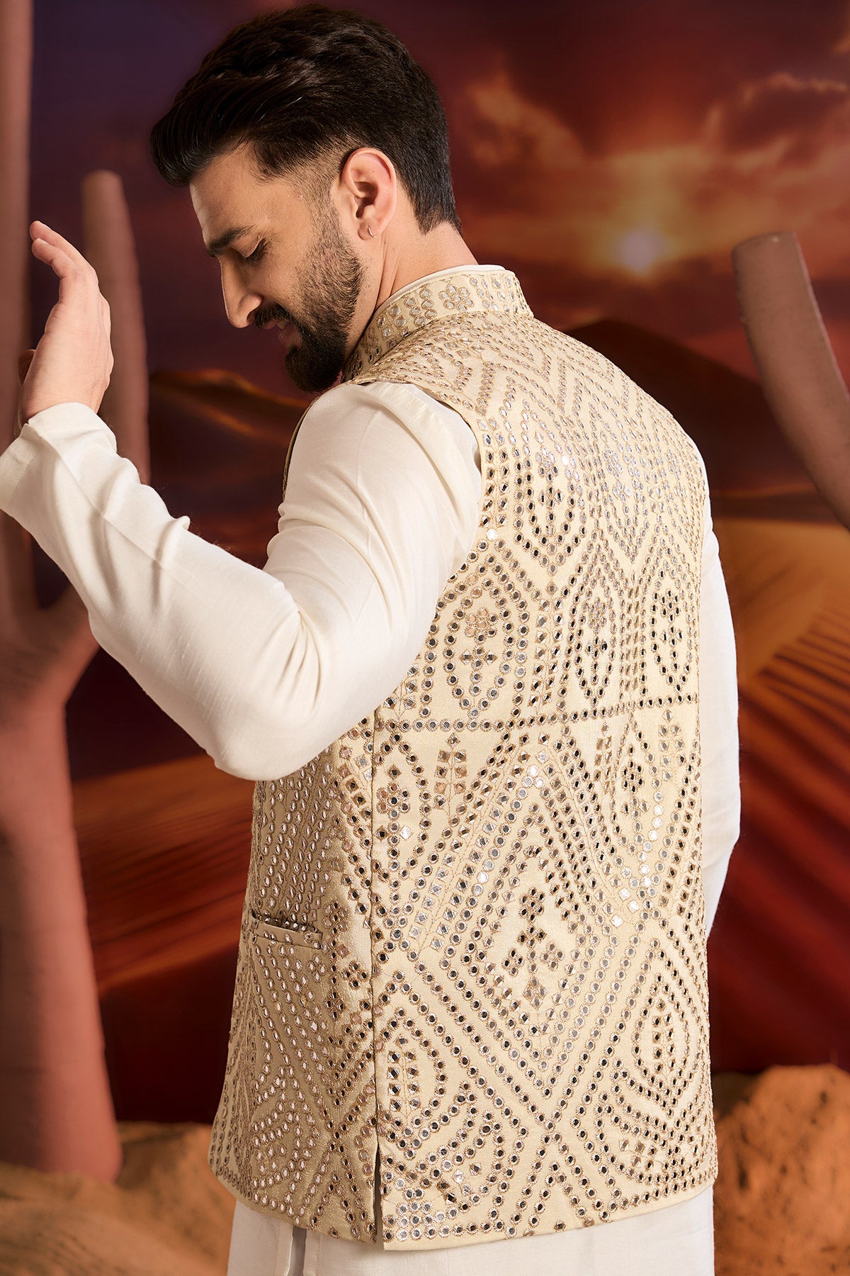 Golden Mirror Work Jaket