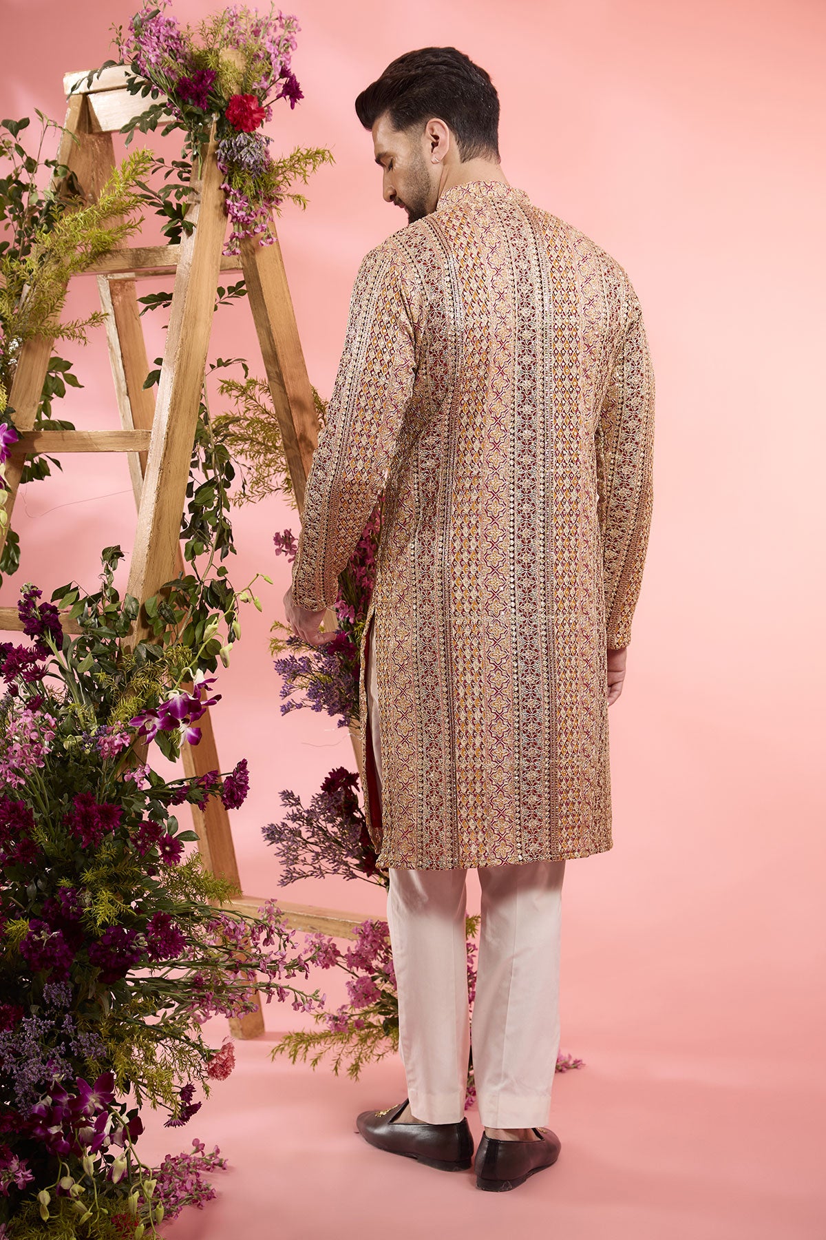 Multi-Colored Georgette Zari Work Kurta