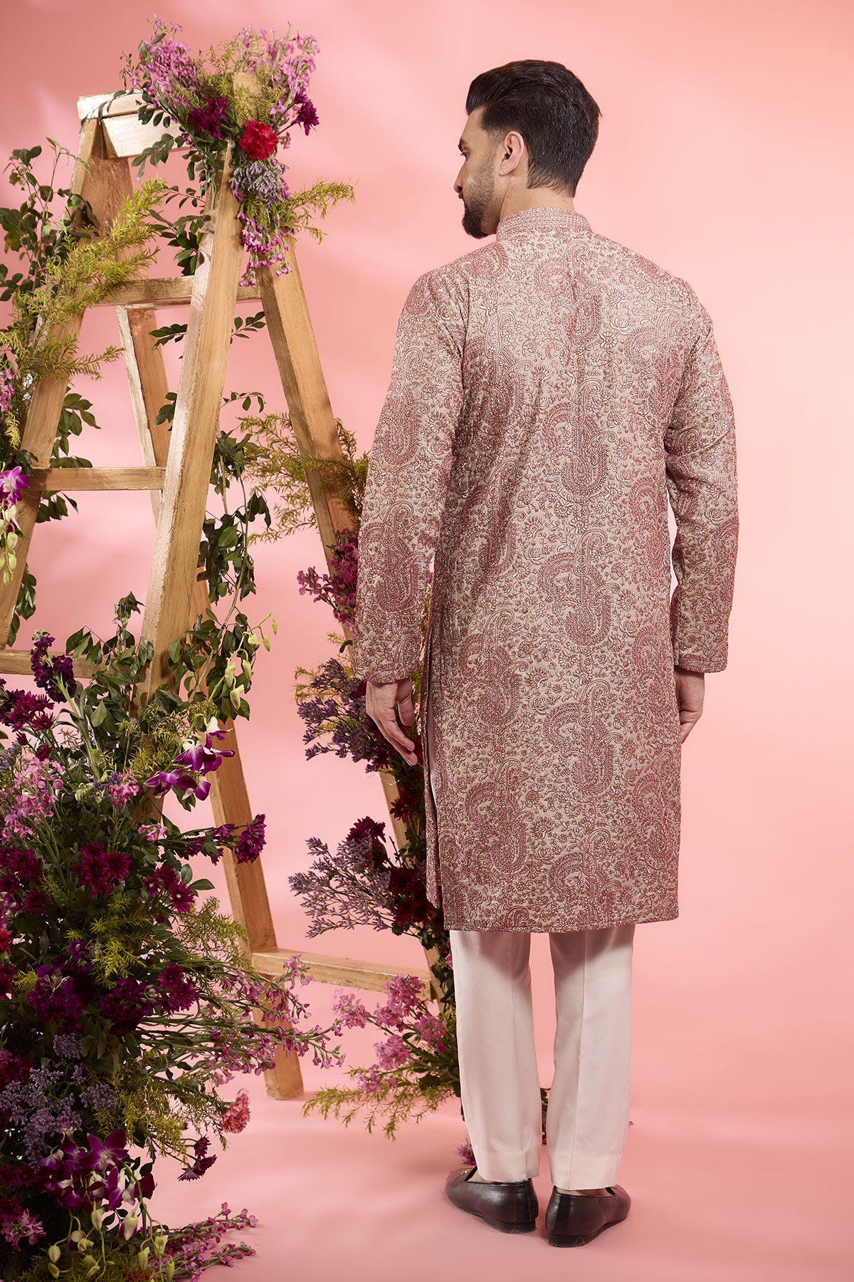 Grey Chanderi Silk Embroidered Chikankari Kurta