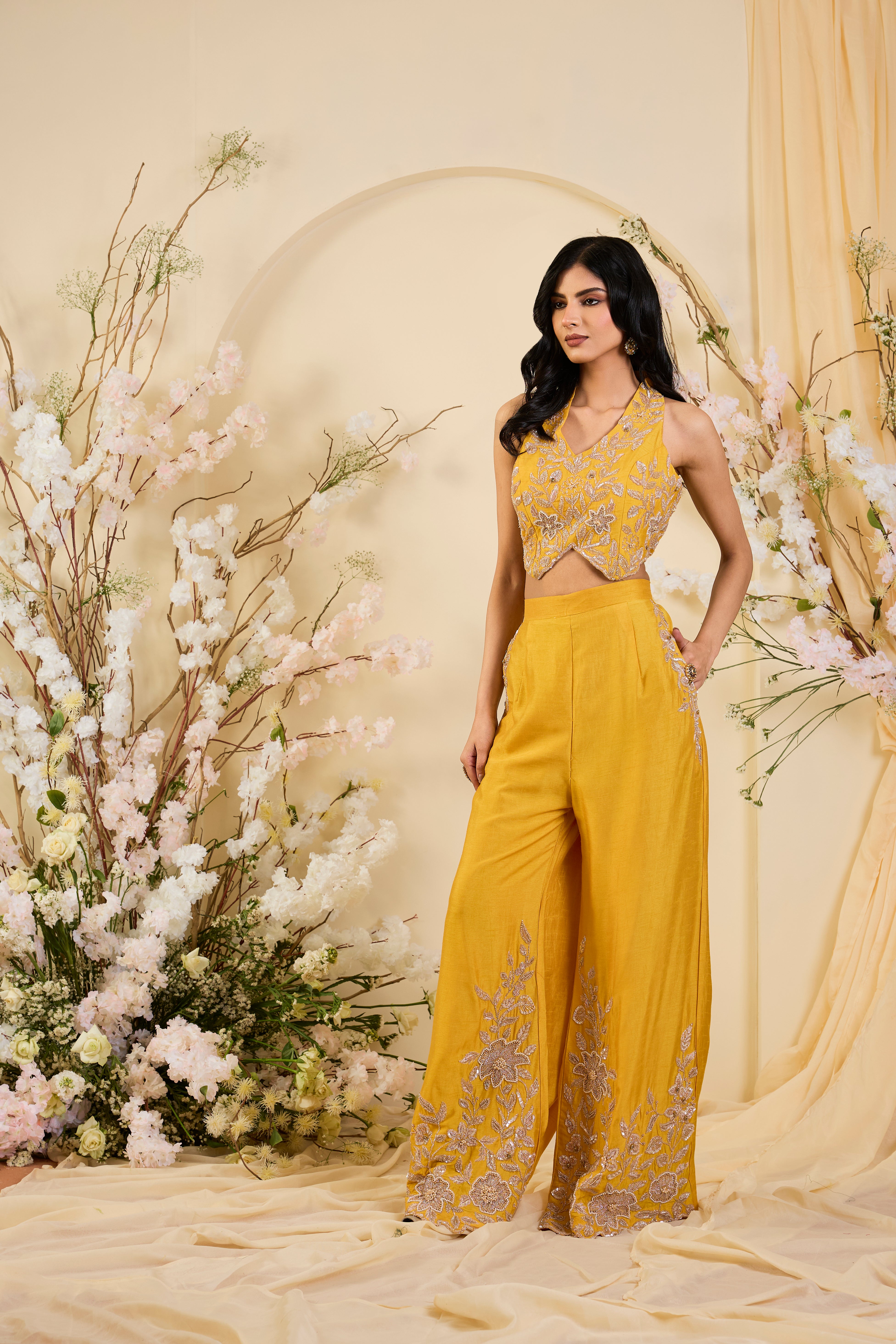 Sunlit Gold Embellished Co-ord Set