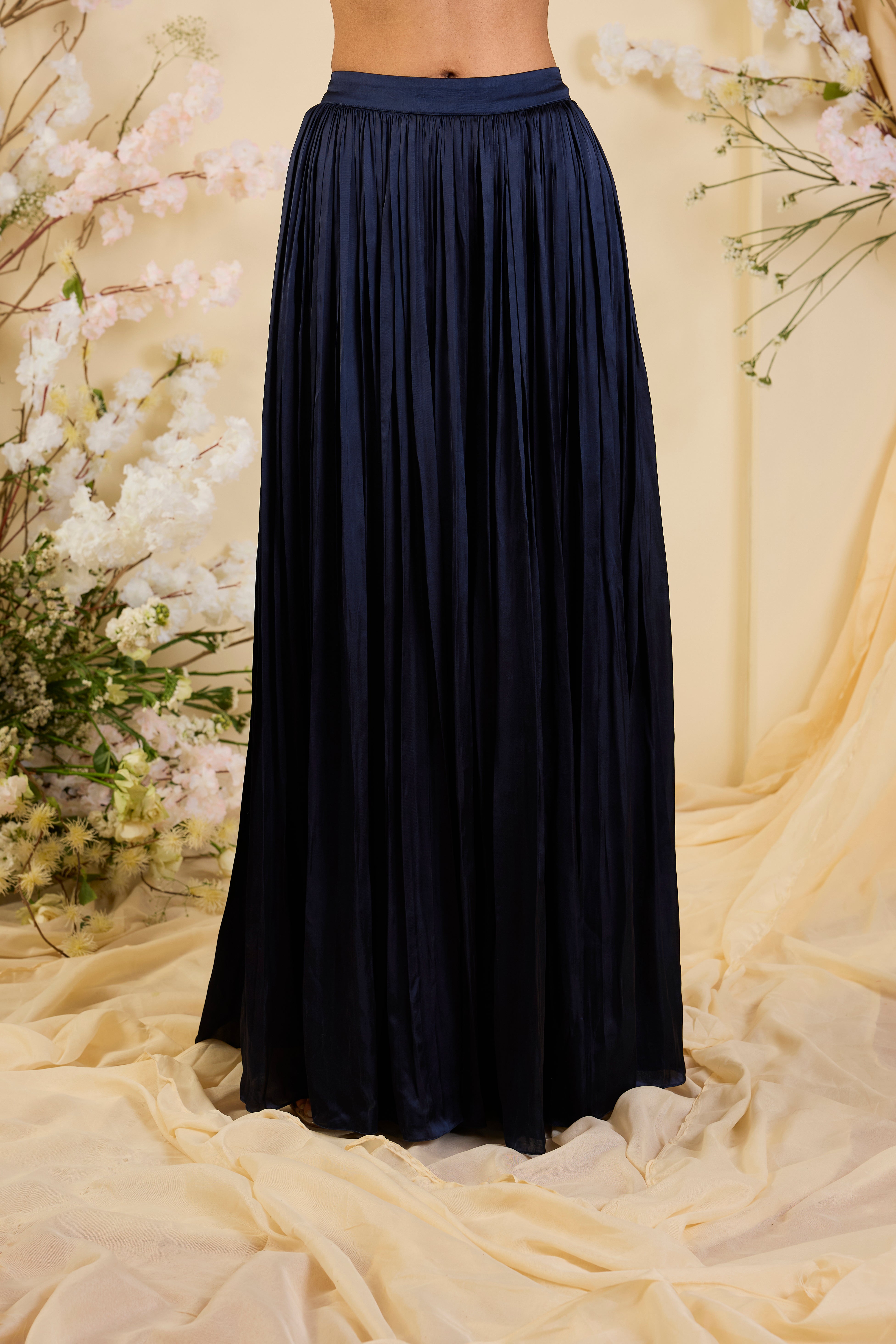 Midnight Opulence: A Symphony in Navy-Gold and Multicolour Embroidery