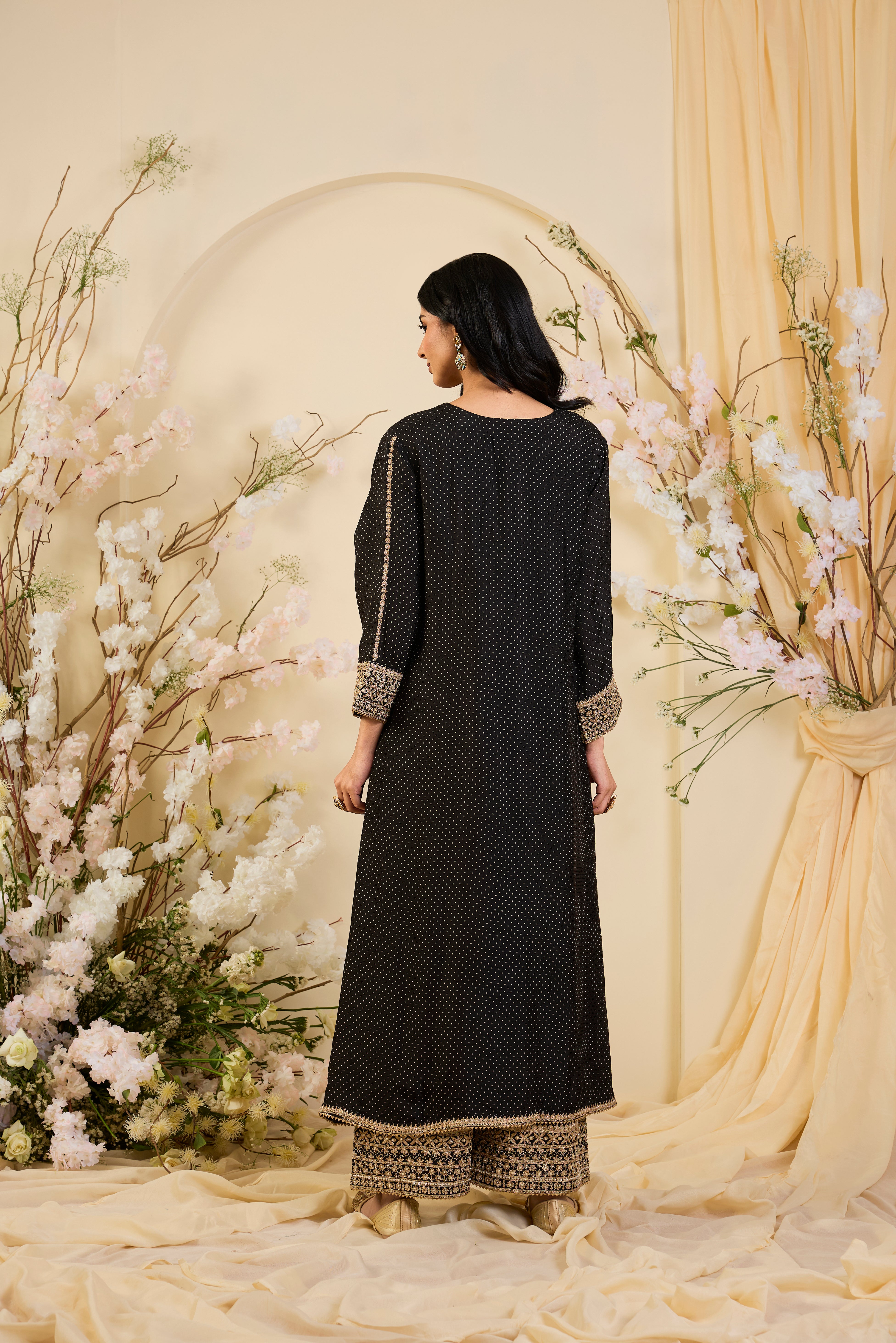 Noir Heirloom: The Midnight Embroidered Ensemble