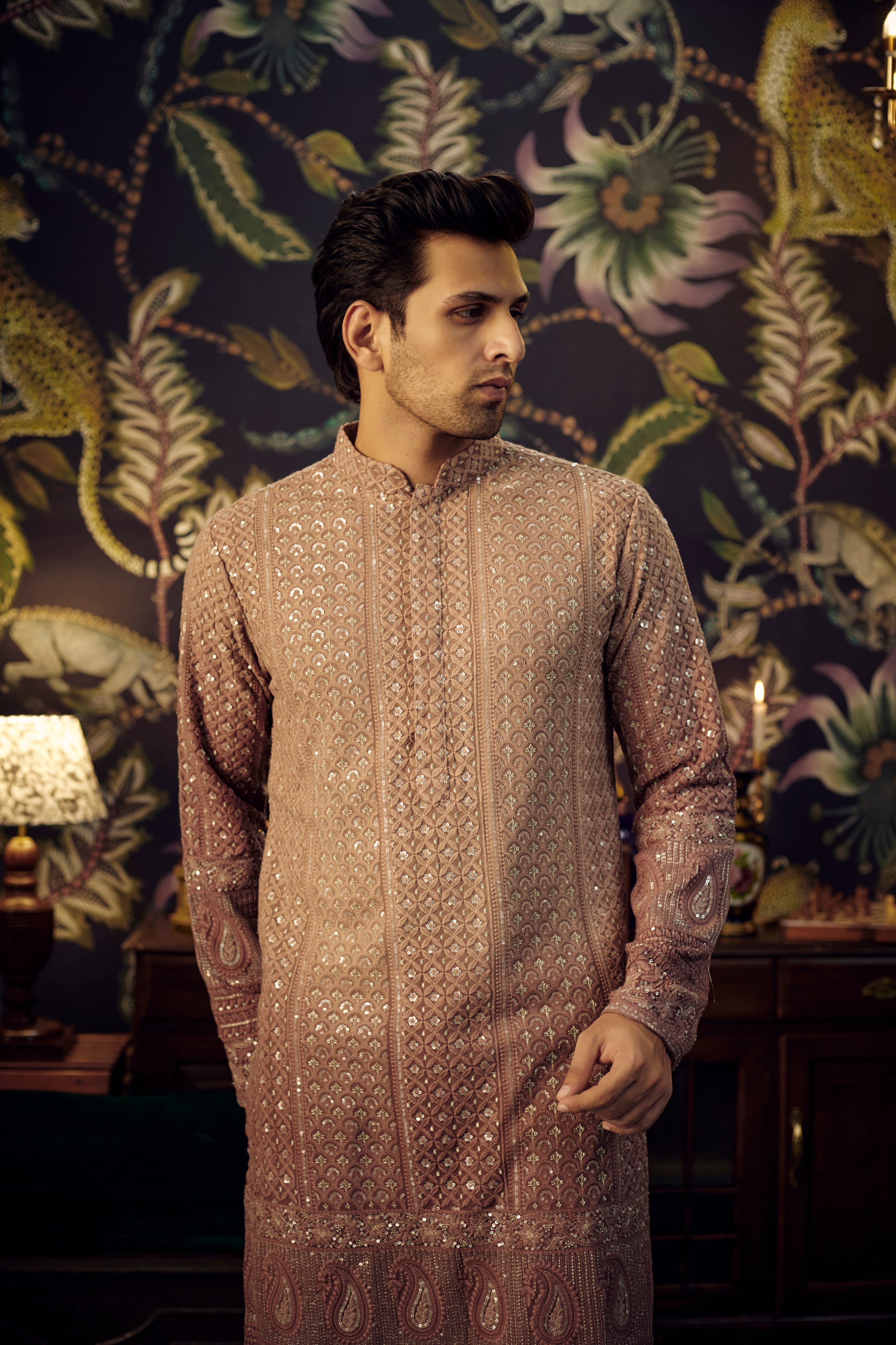 Classic ombre-shaded chikankari kurta - kasbahmen