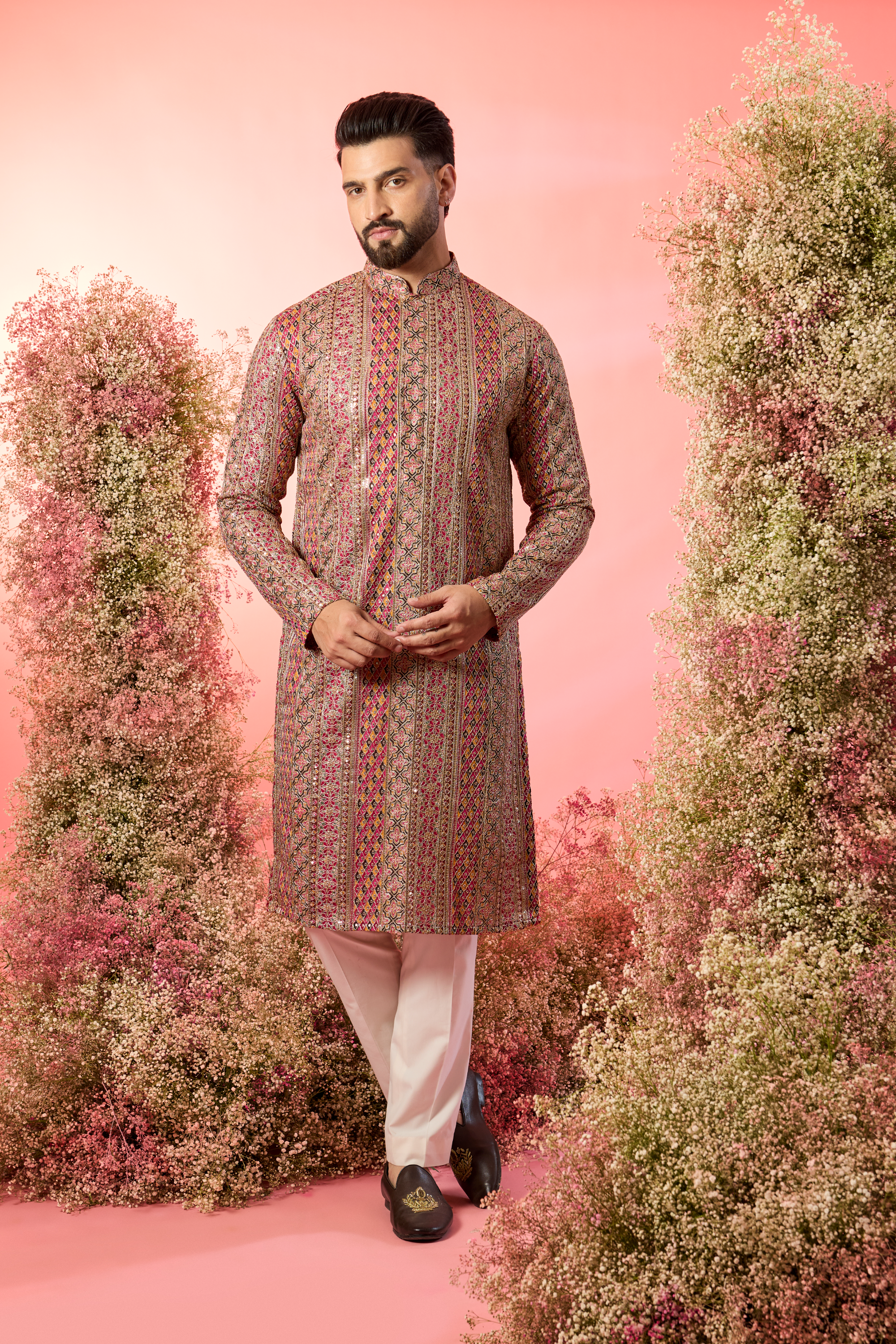 Maroon royal zari Kurta: A Tapestry of Opulence