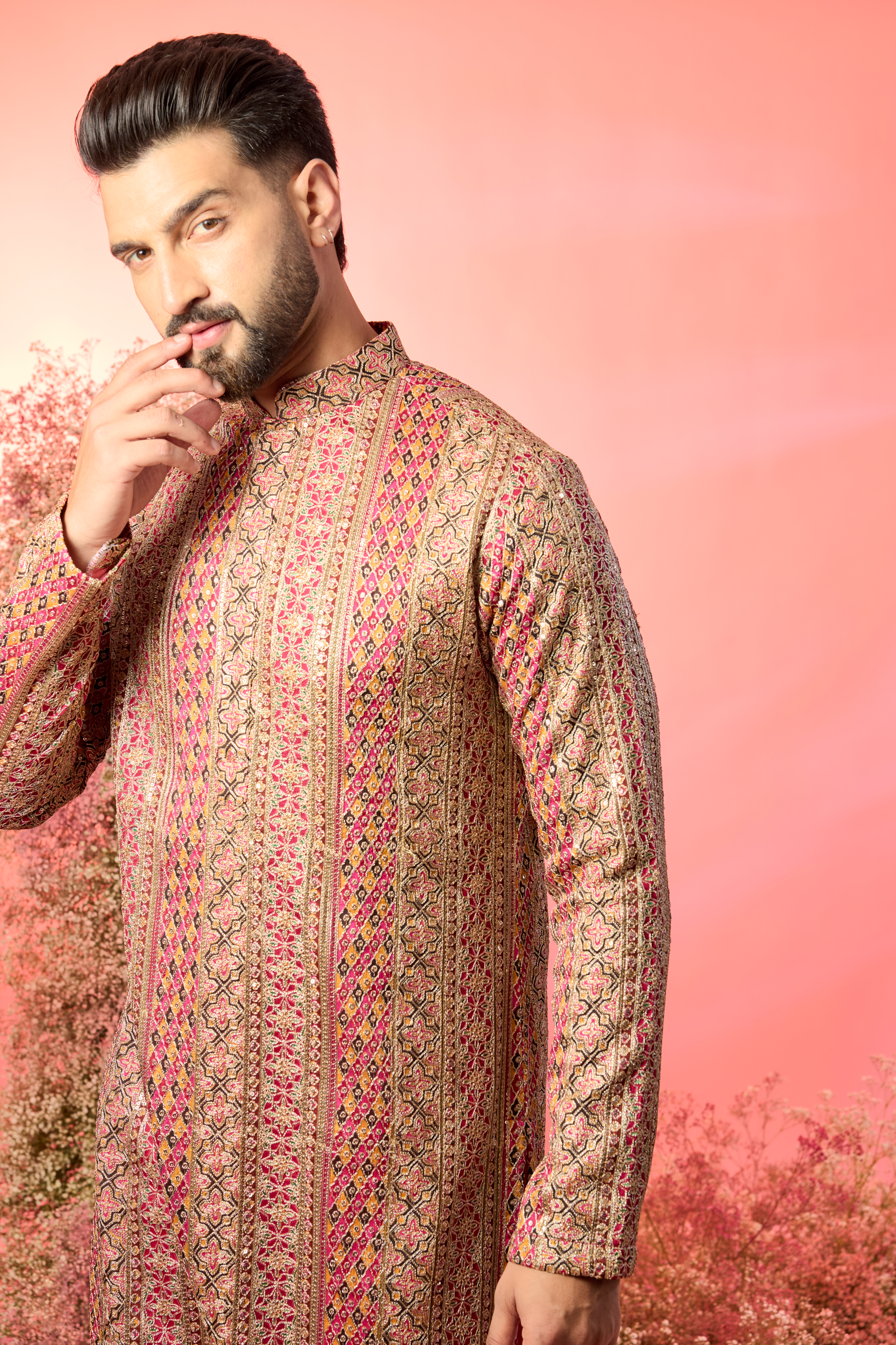 Maroon royal zari Kurta: A Tapestry of Opulence