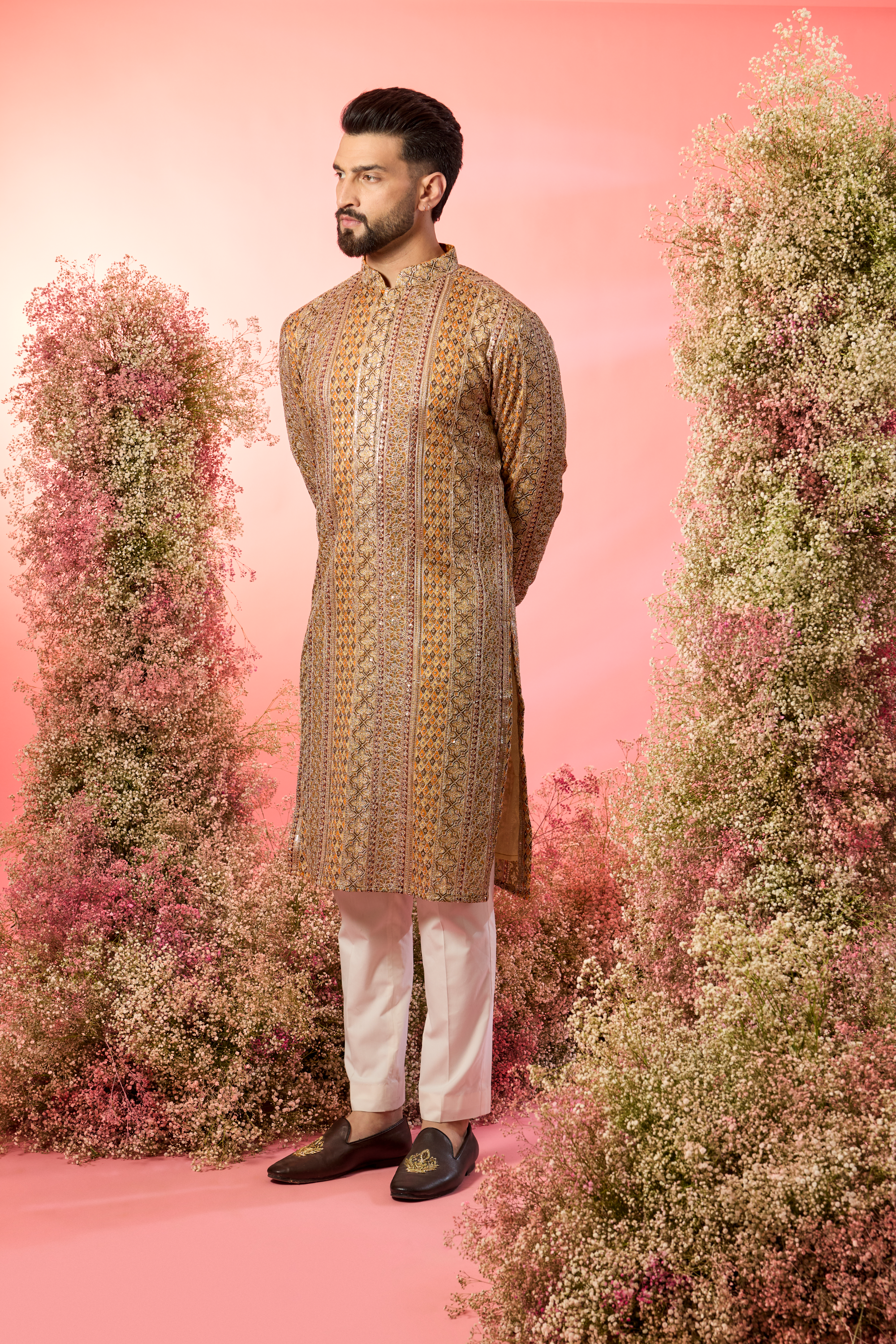 mustard royal zari Kurta: A Tapestry of Opulence
