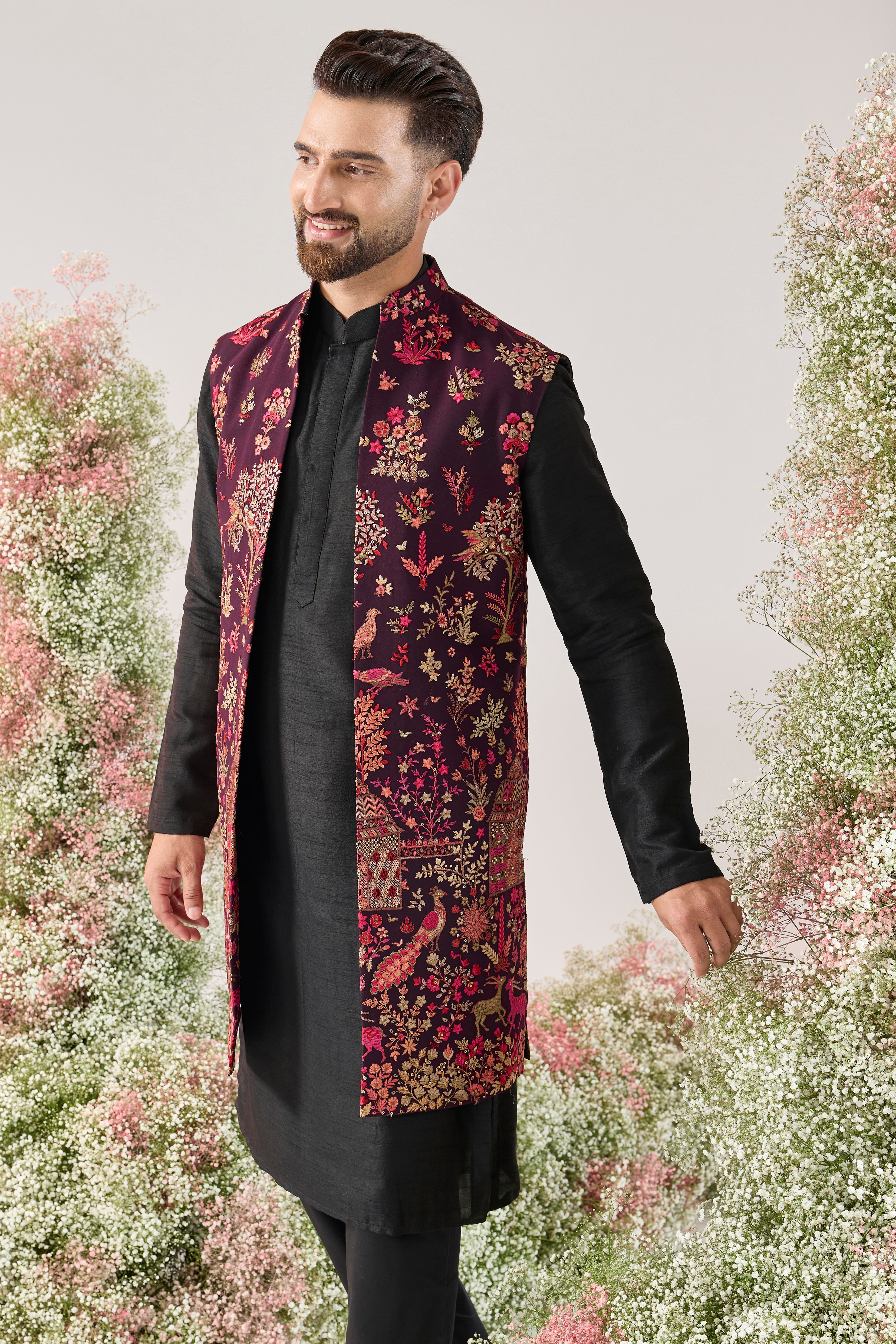 wine royal heritage long open jacket
