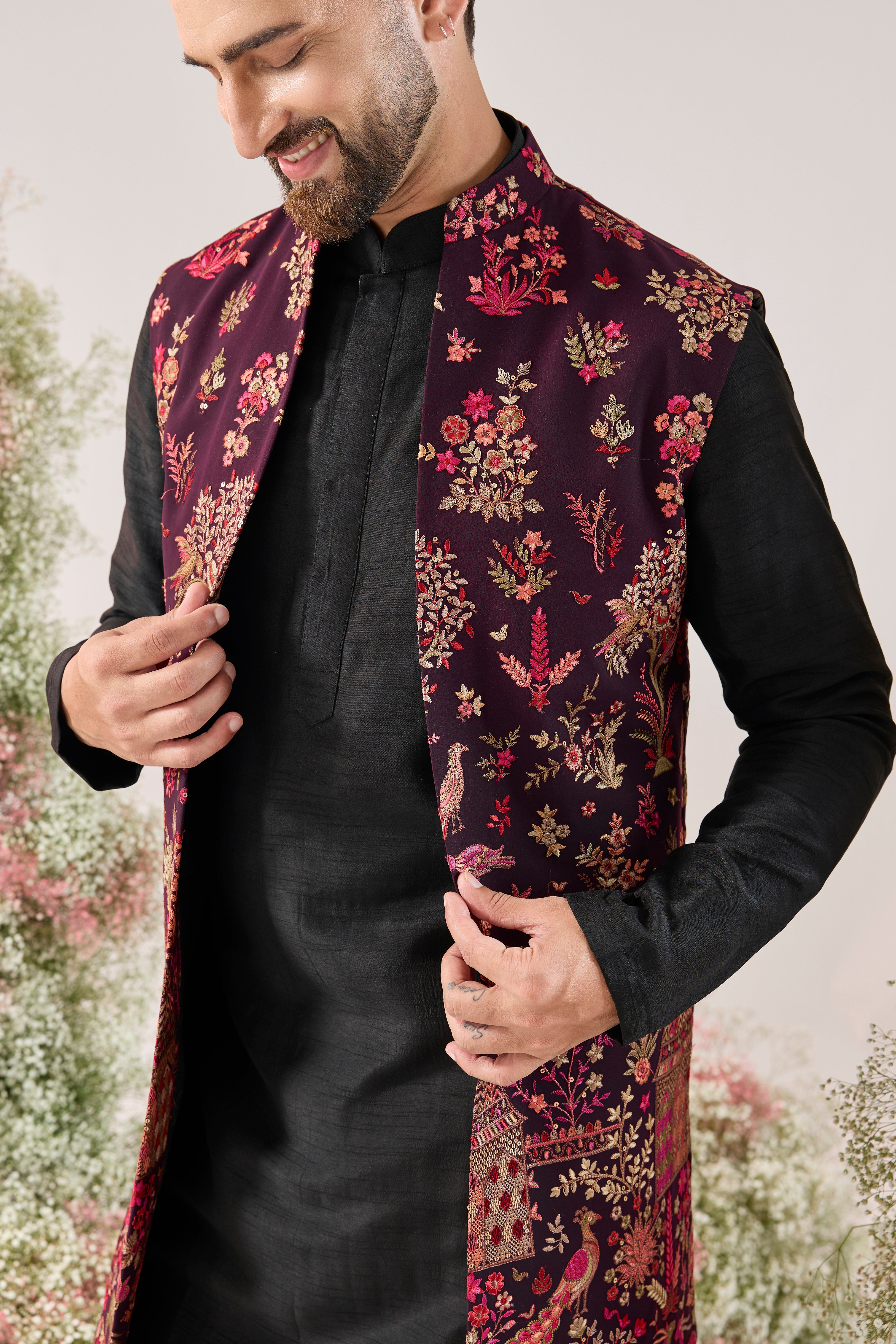 wine royal heritage long open jacket