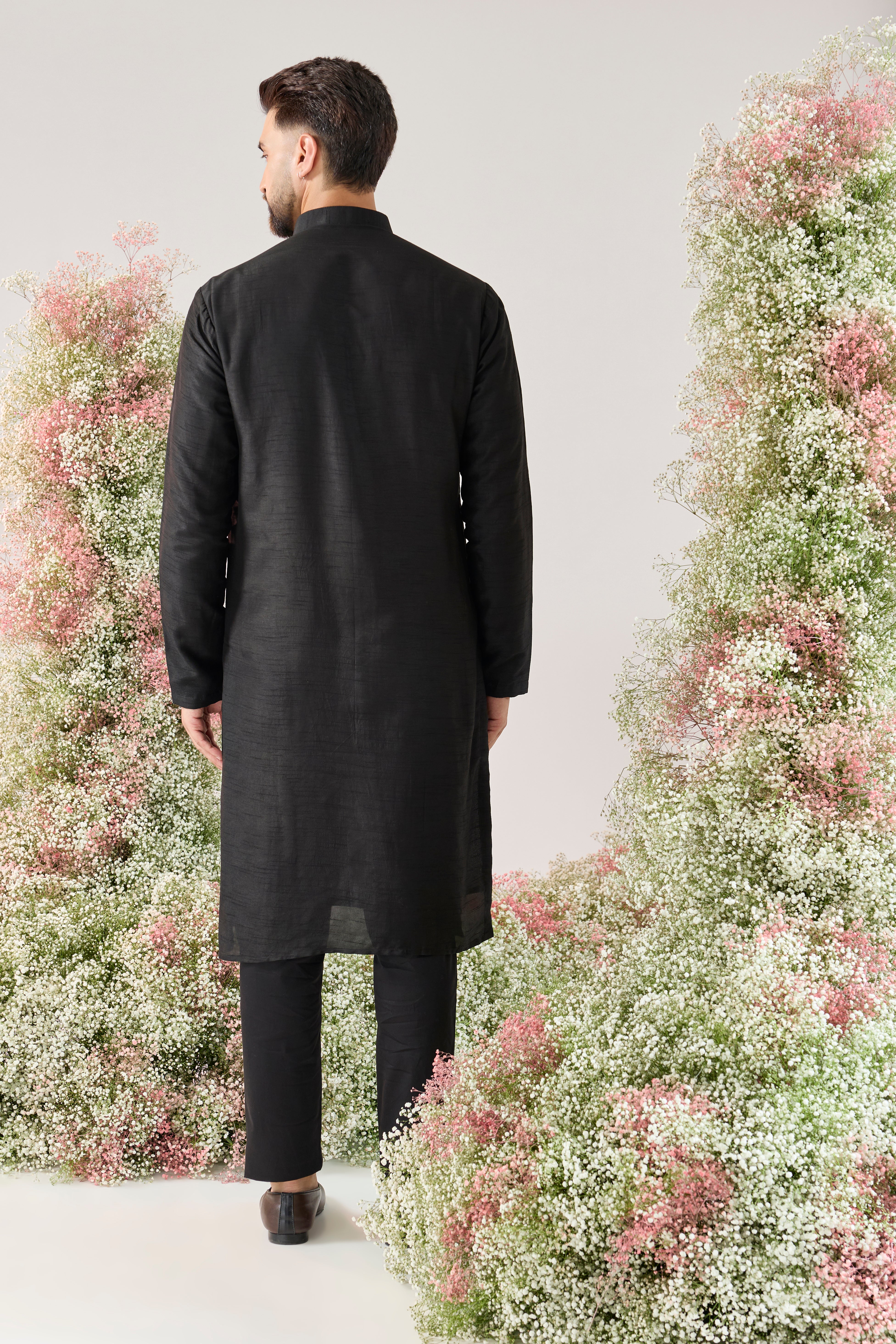 black silk dupion kurta set