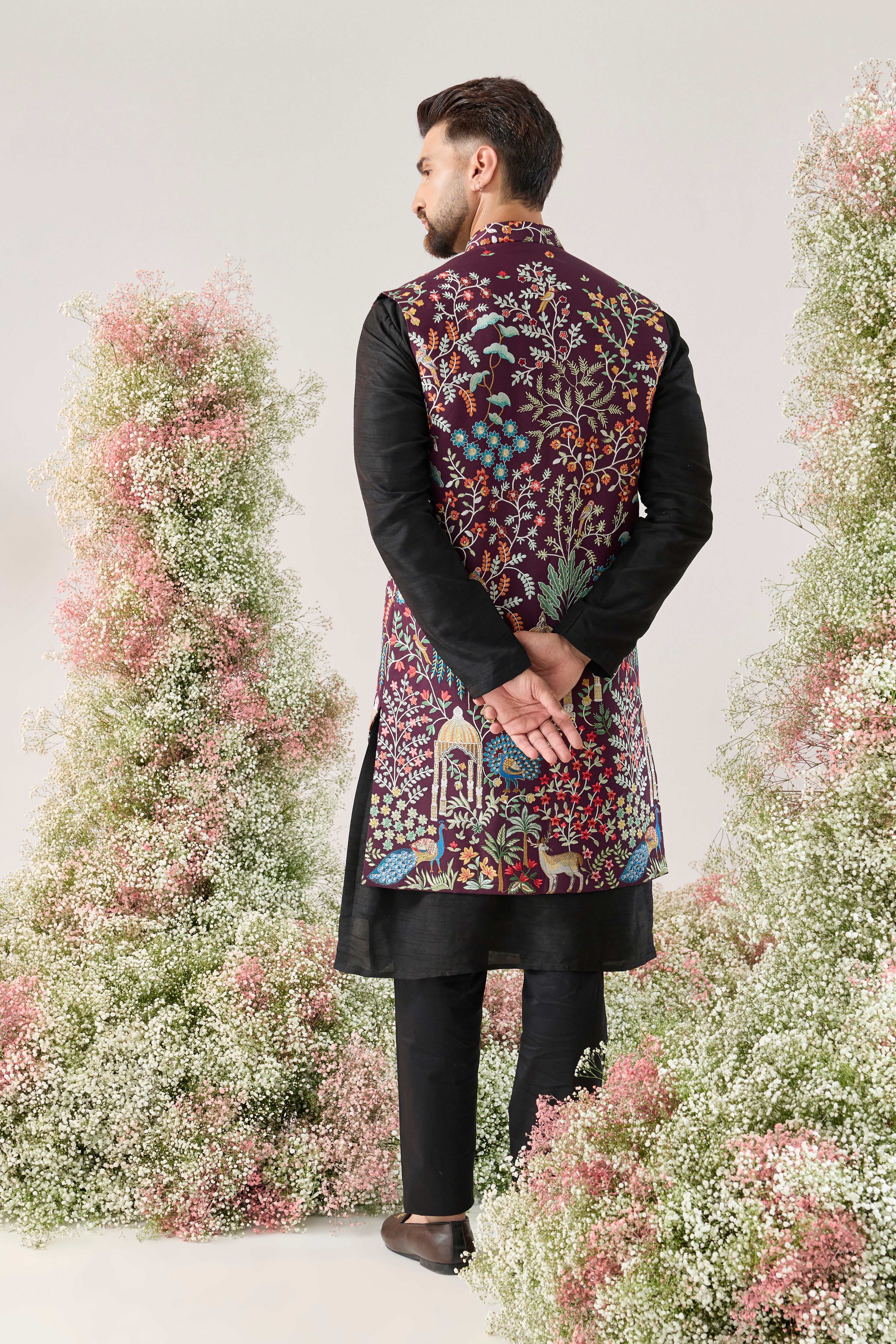 wine royal heritage long open jacket