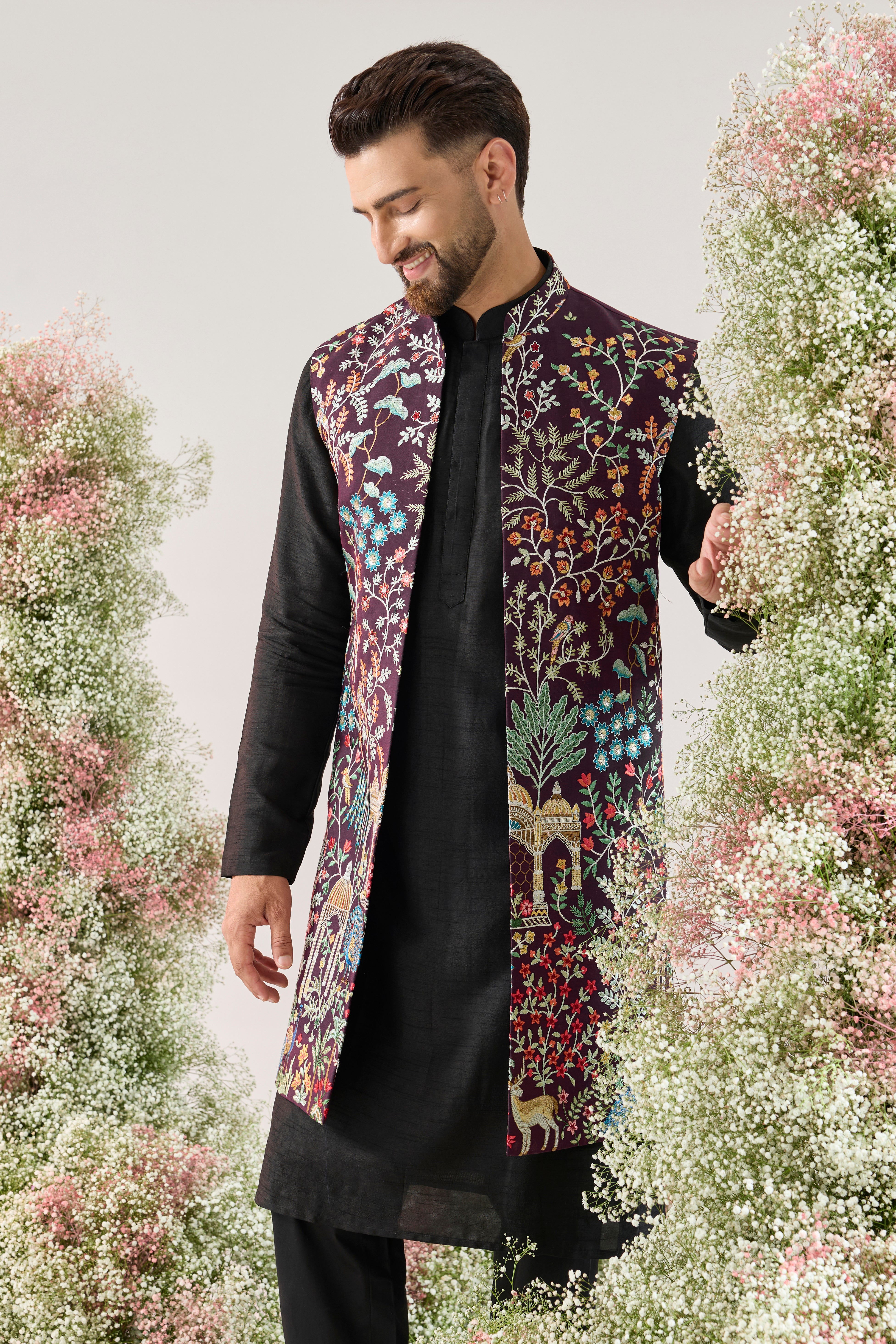 wine royal heritage long open jacket