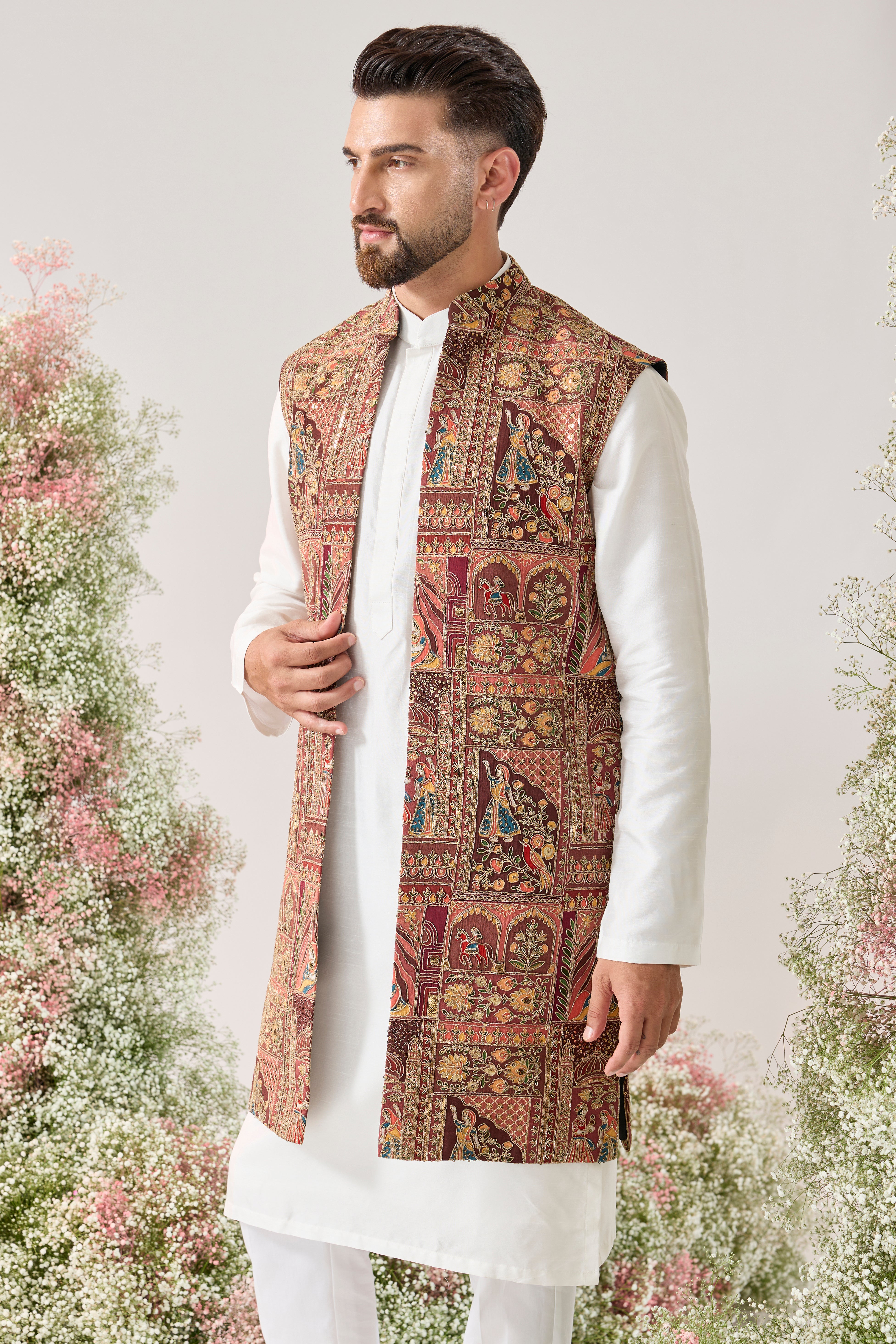 mauve taupe royal heritage long open jacket