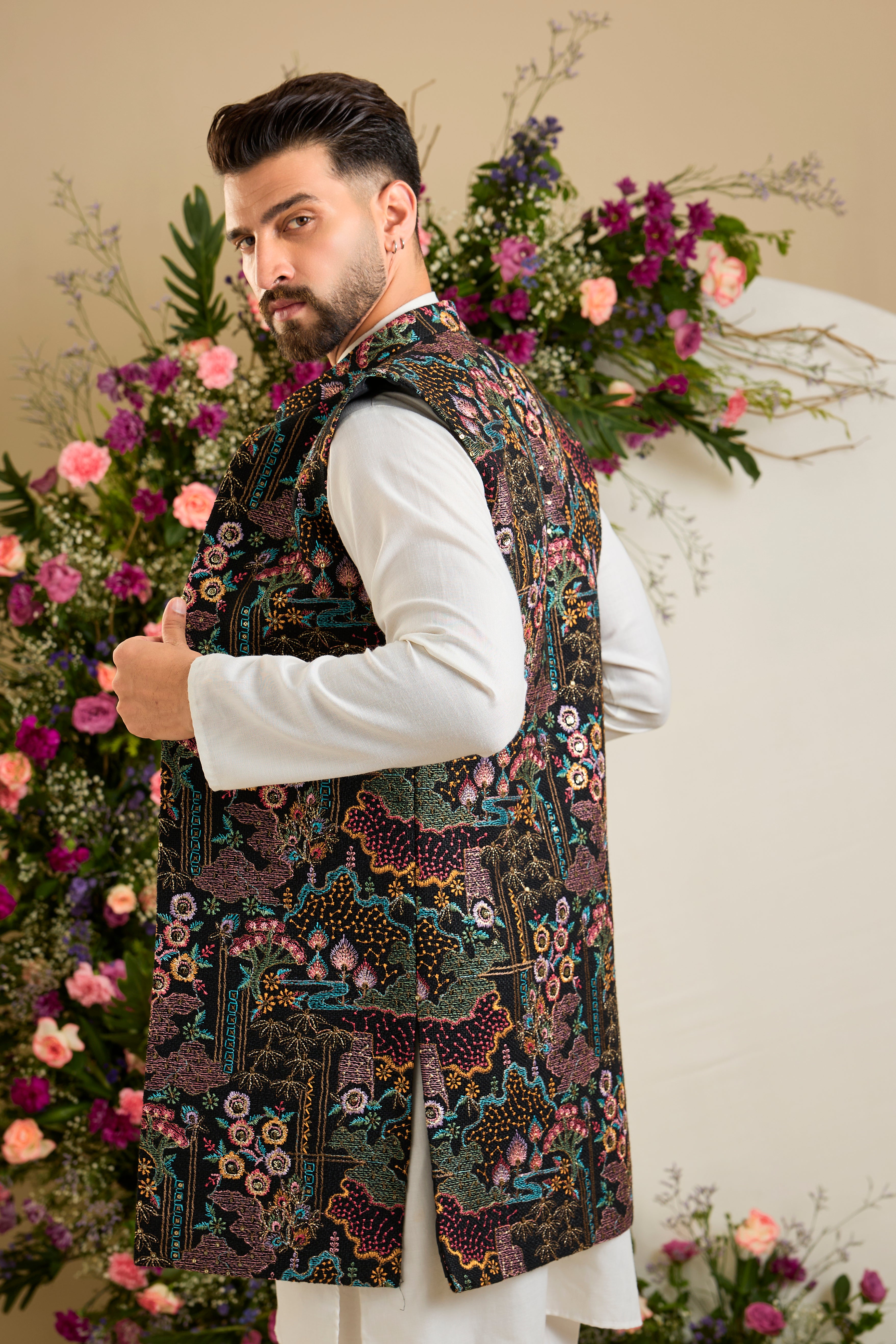 The Savile Botanica long open jacket