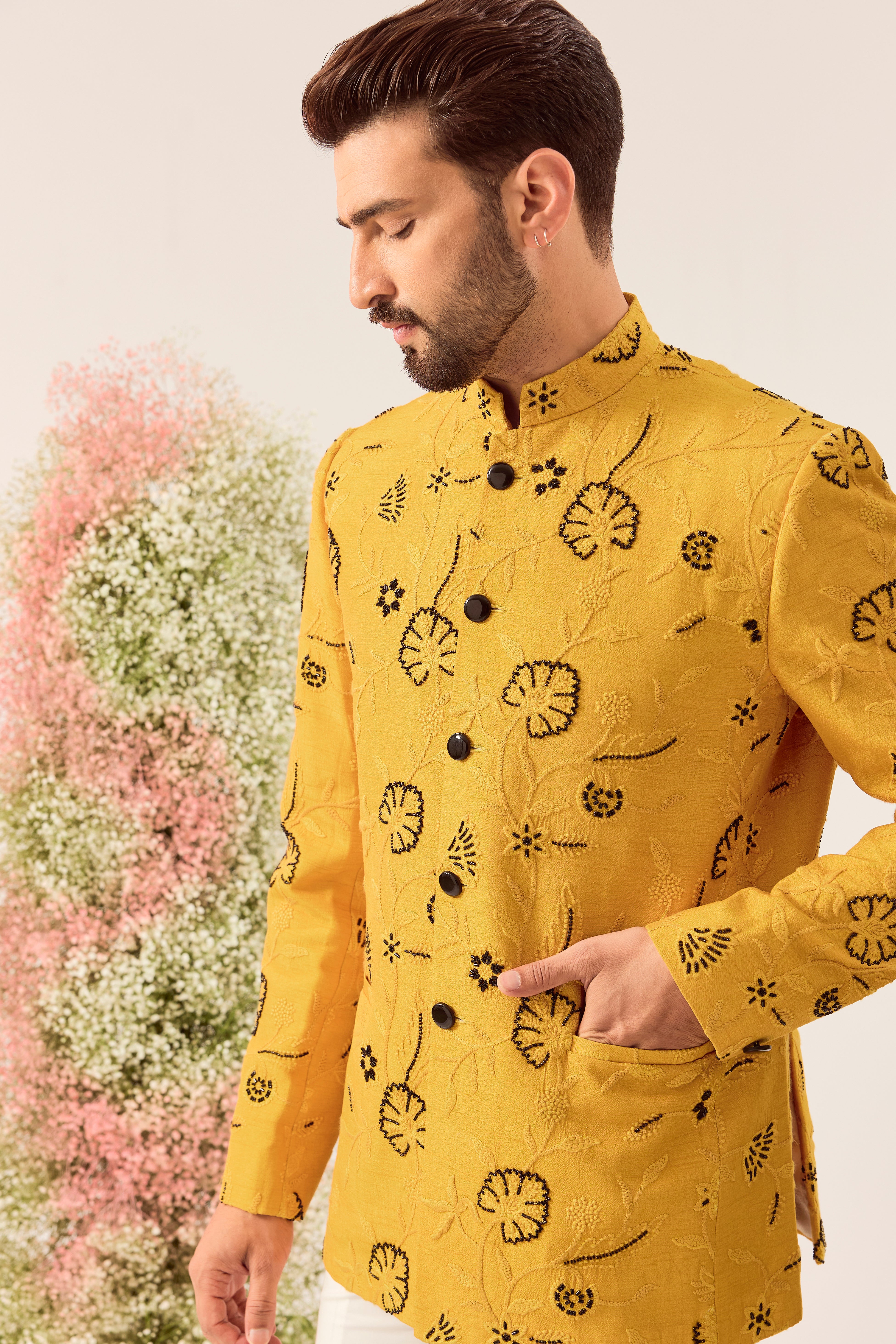 mustad classic bandgala with intricate cut dana and floral embroidery