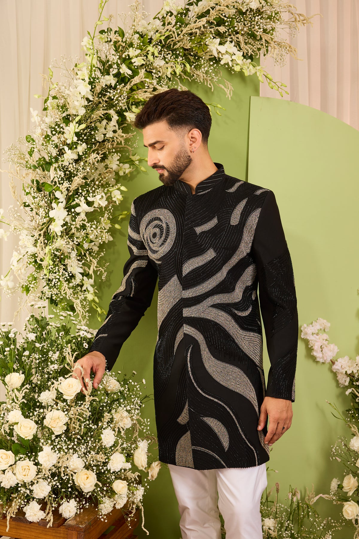The Merceron — A Statement Black Indo-Western of Fine Handwork
