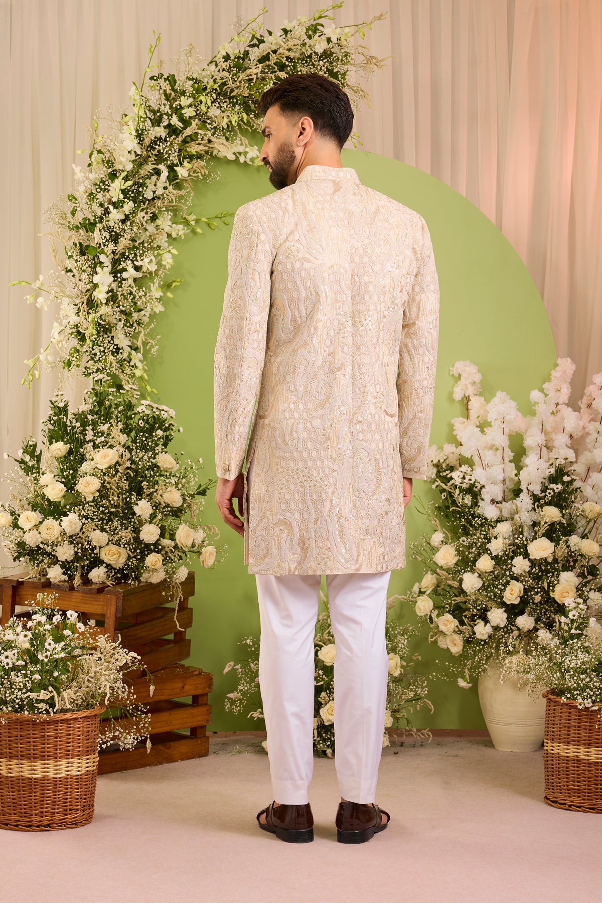 The Dorchester — A Luminous Ivory Sherwani with Intricate Handwork