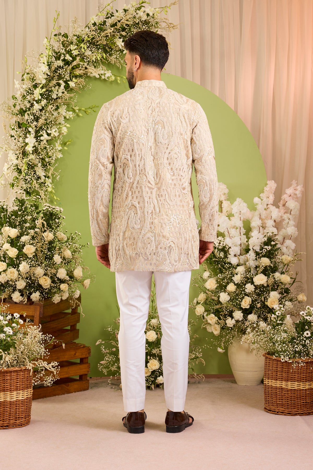 The Dorchester — A Luminous Ivory cut work with Intricate Handwork