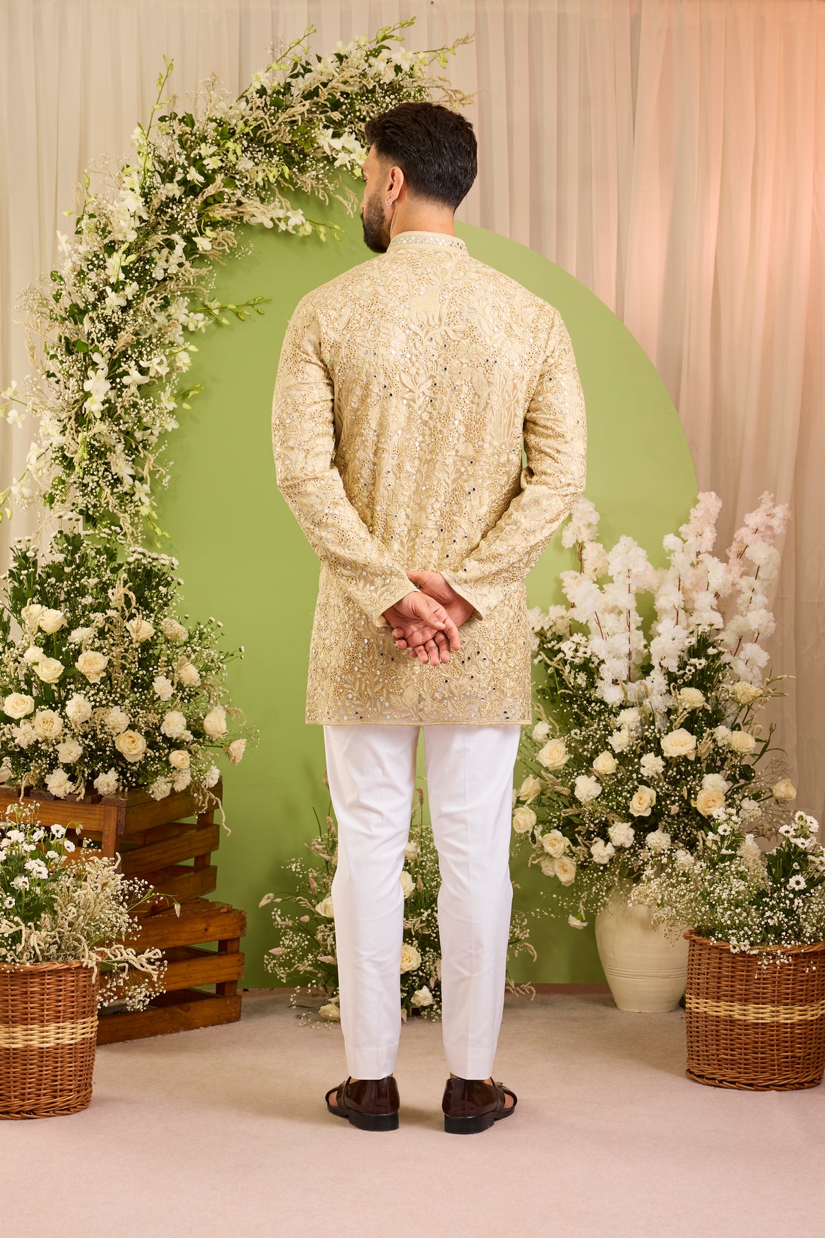 The Zénith- A Golden Kurta Alive with Ornate Wildlife