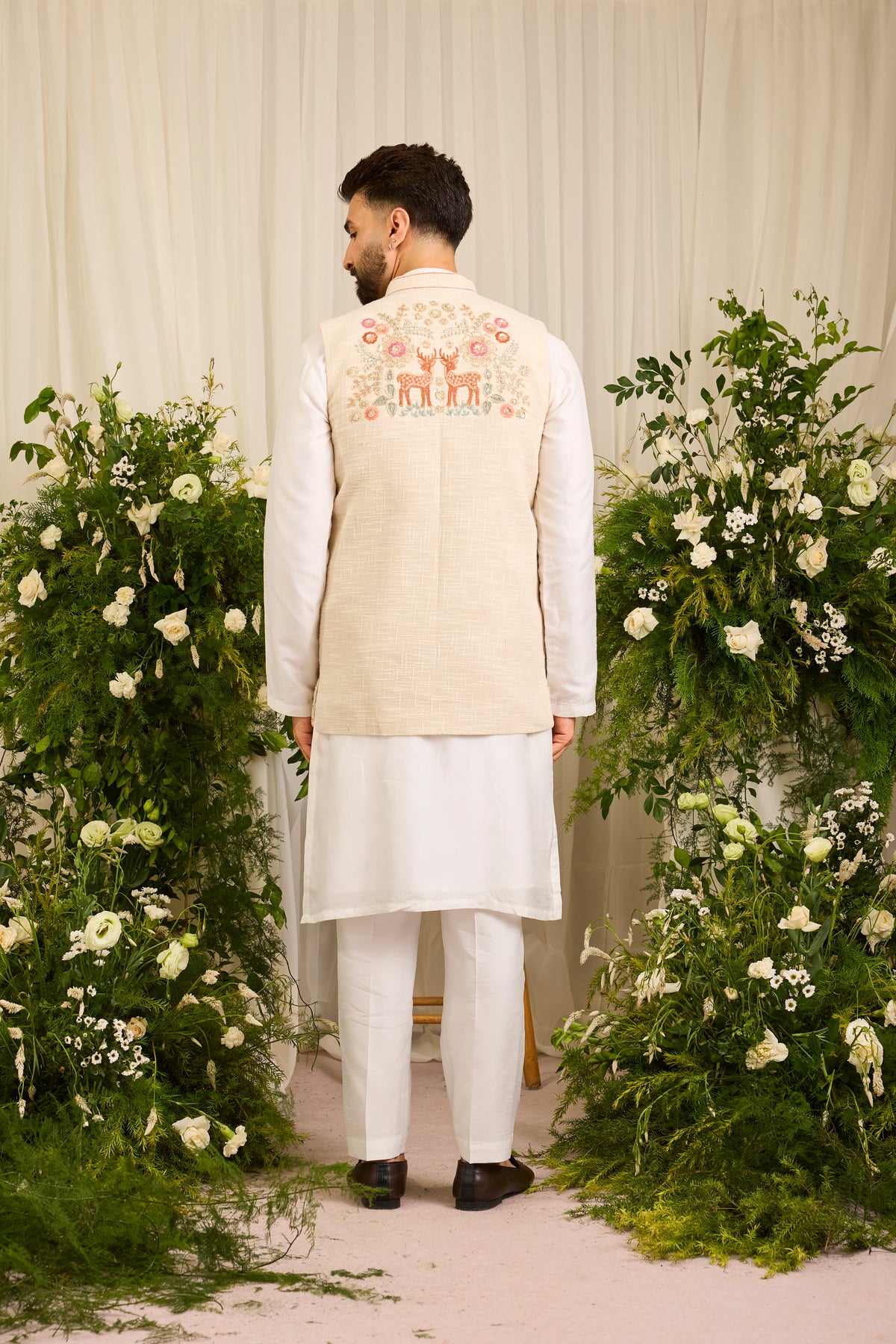 The Kingswood — A Jute Jacket with Regal Nature-Inspired Embroidery