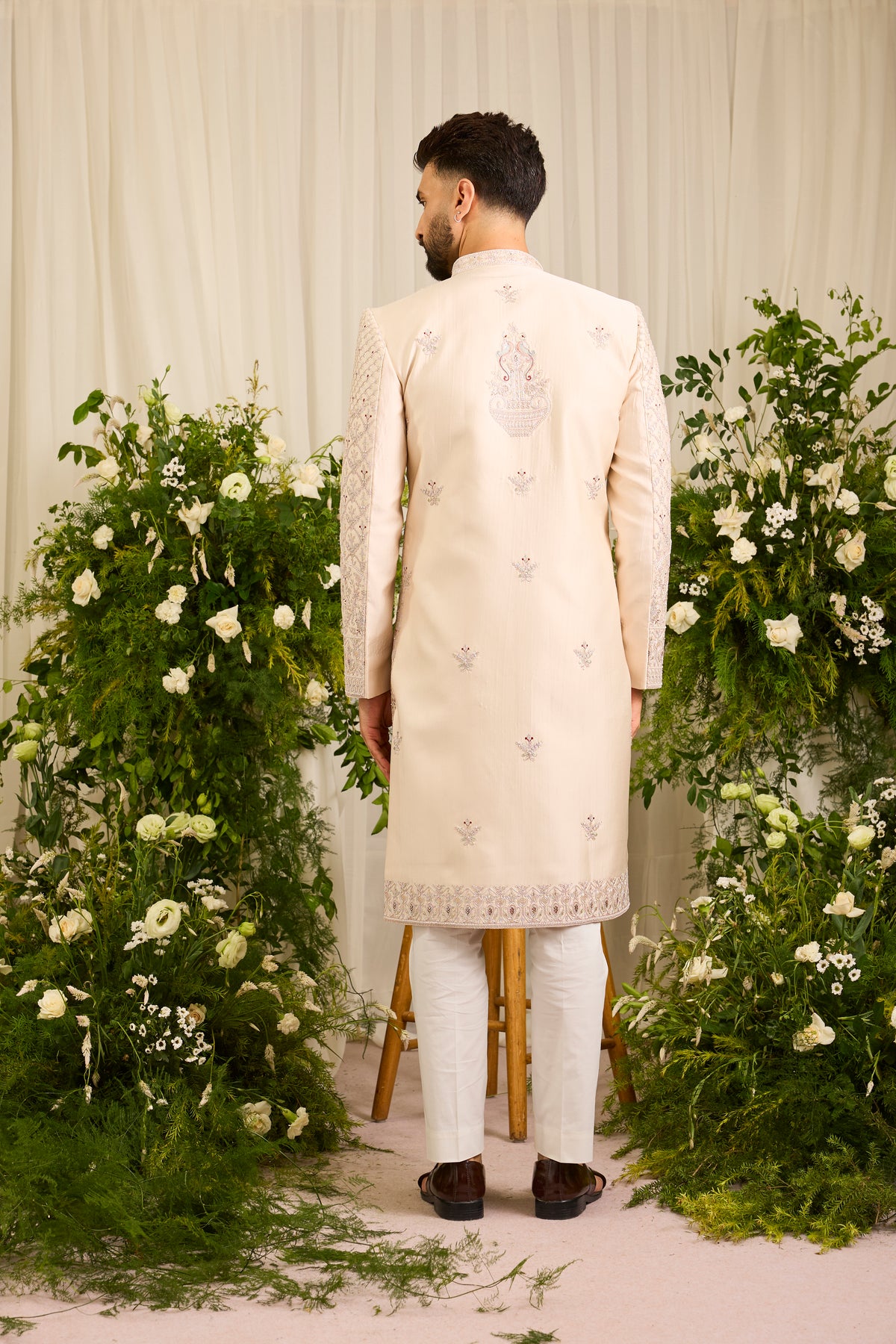 The Château Royale - An Ivory Sherwani Crafted in Intricate Handwork