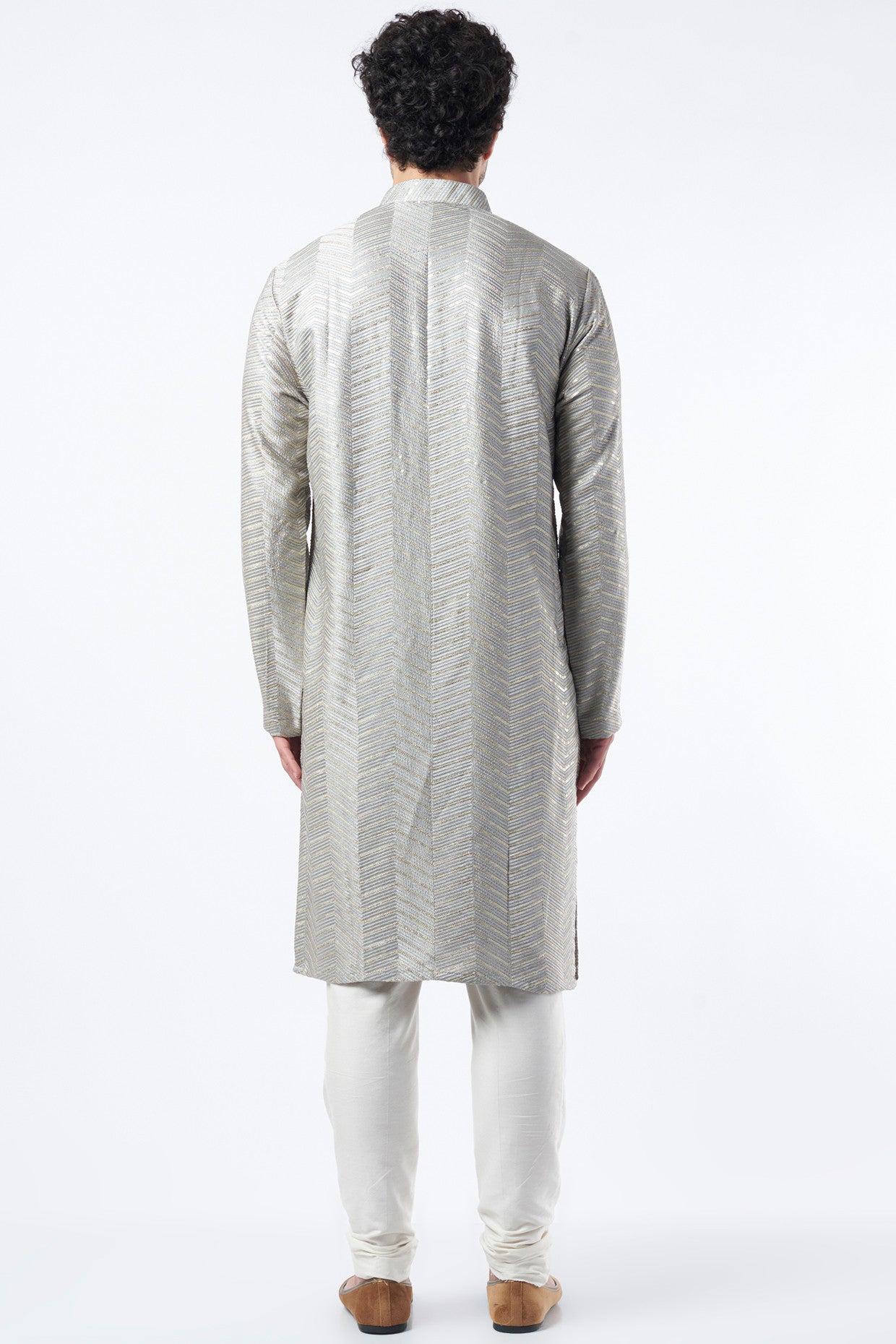 Silver Silk Kurta - kasbahmen