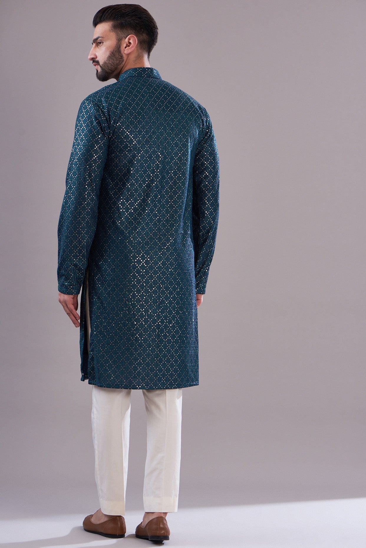 Navy sequenced kurta - kasbahmen