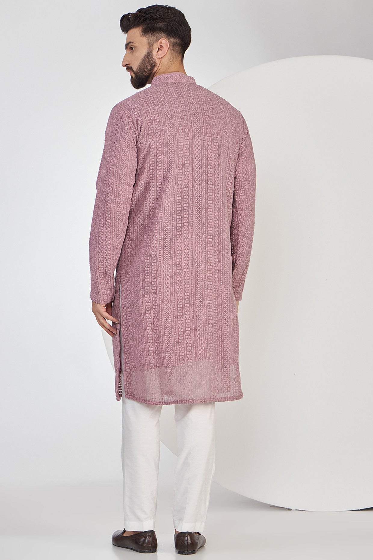 Mauve Chikankari Kurta - kasbahmen