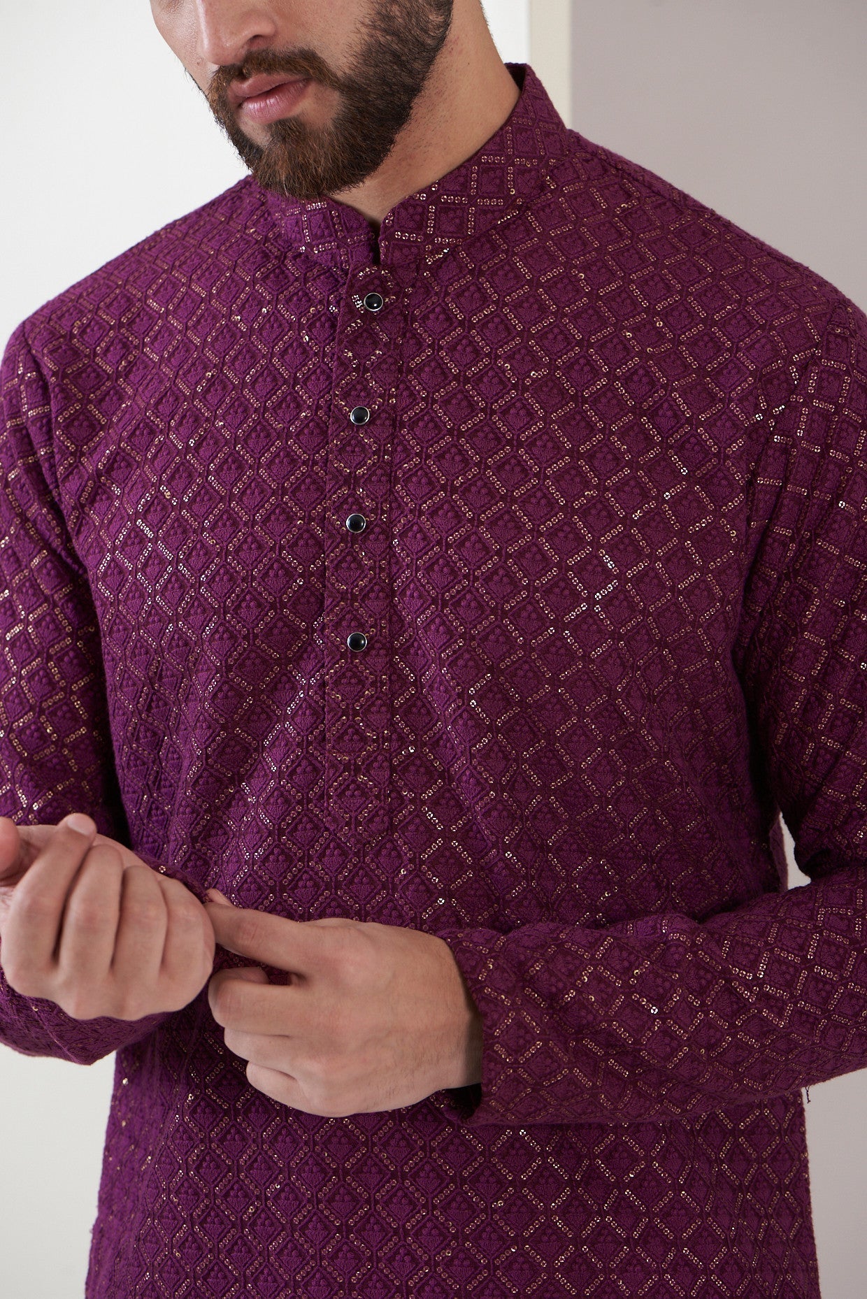 Maroon sequence kurta - kasbahmen