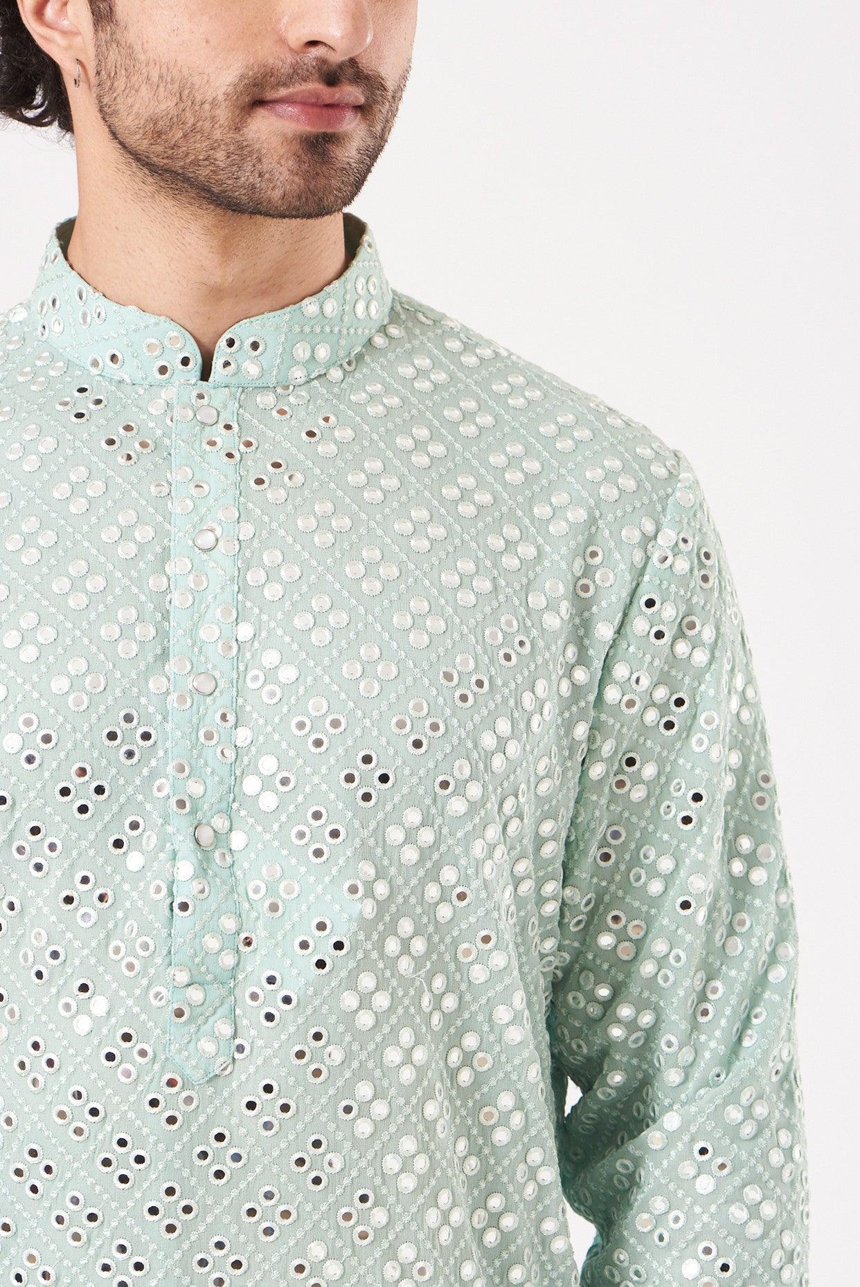 Mint Georgette Kurta - kasbahmen