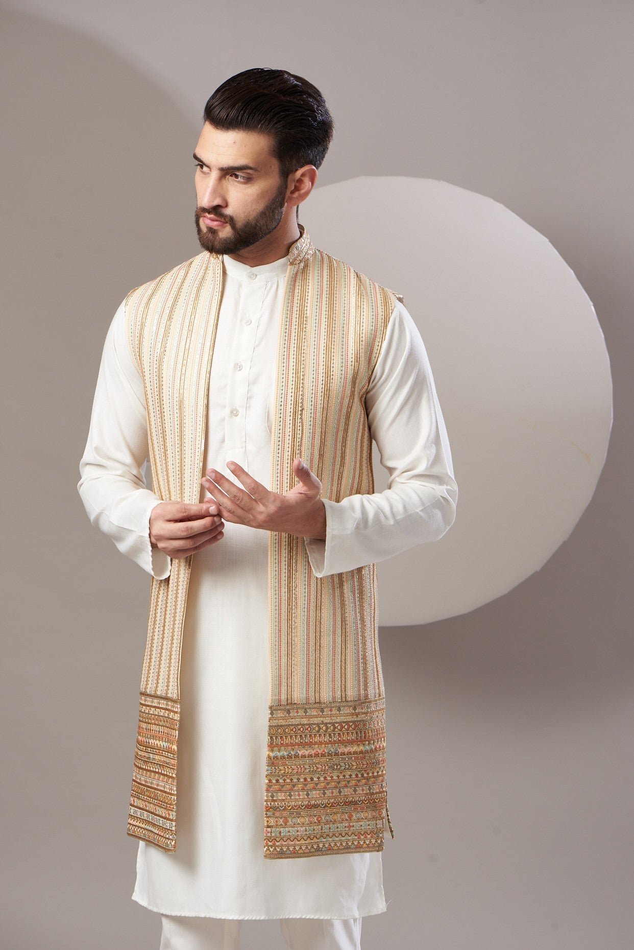 Formal Embroidered Long Jacket - kasbahmen