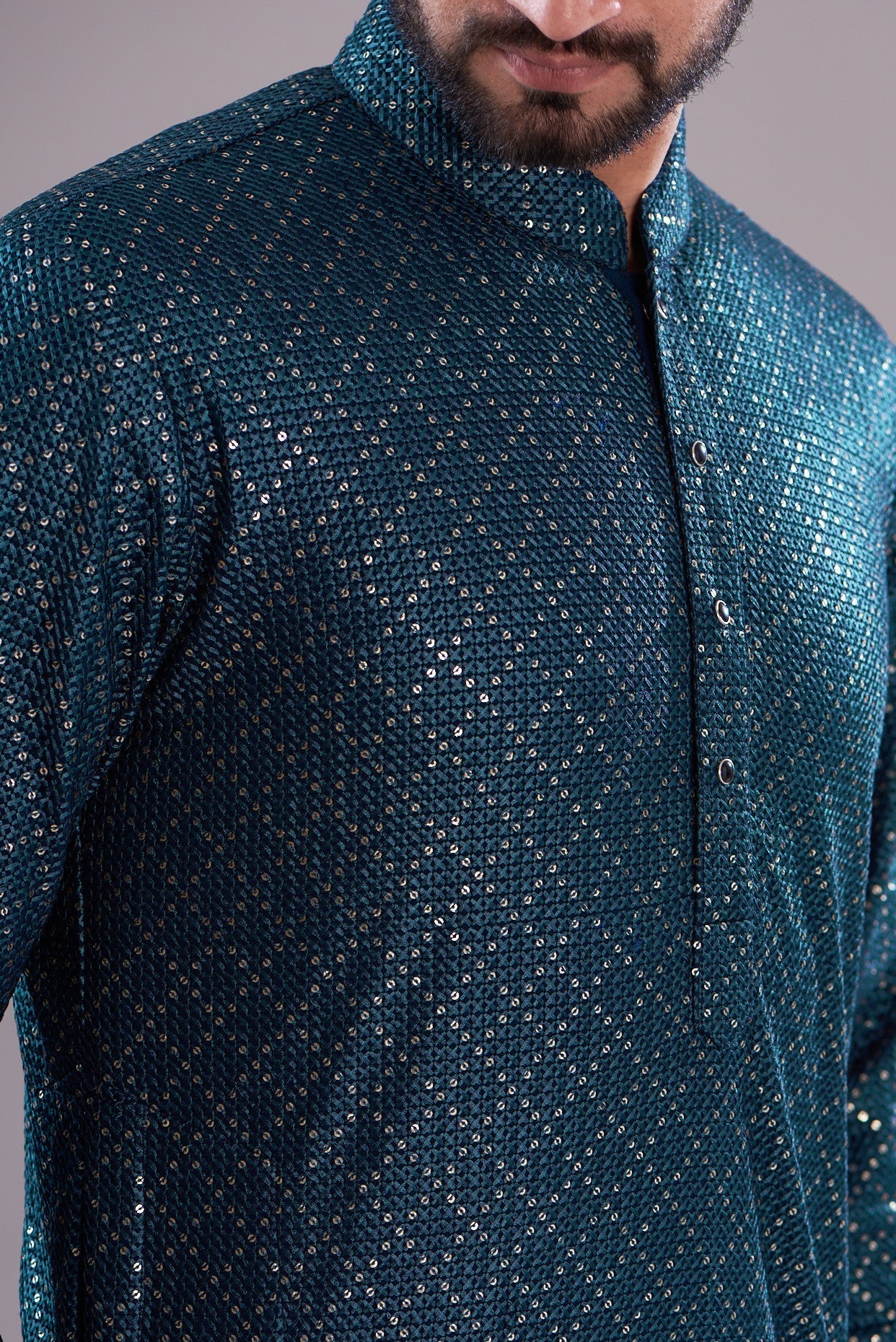 Navy sequenced kurta - kasbahmen