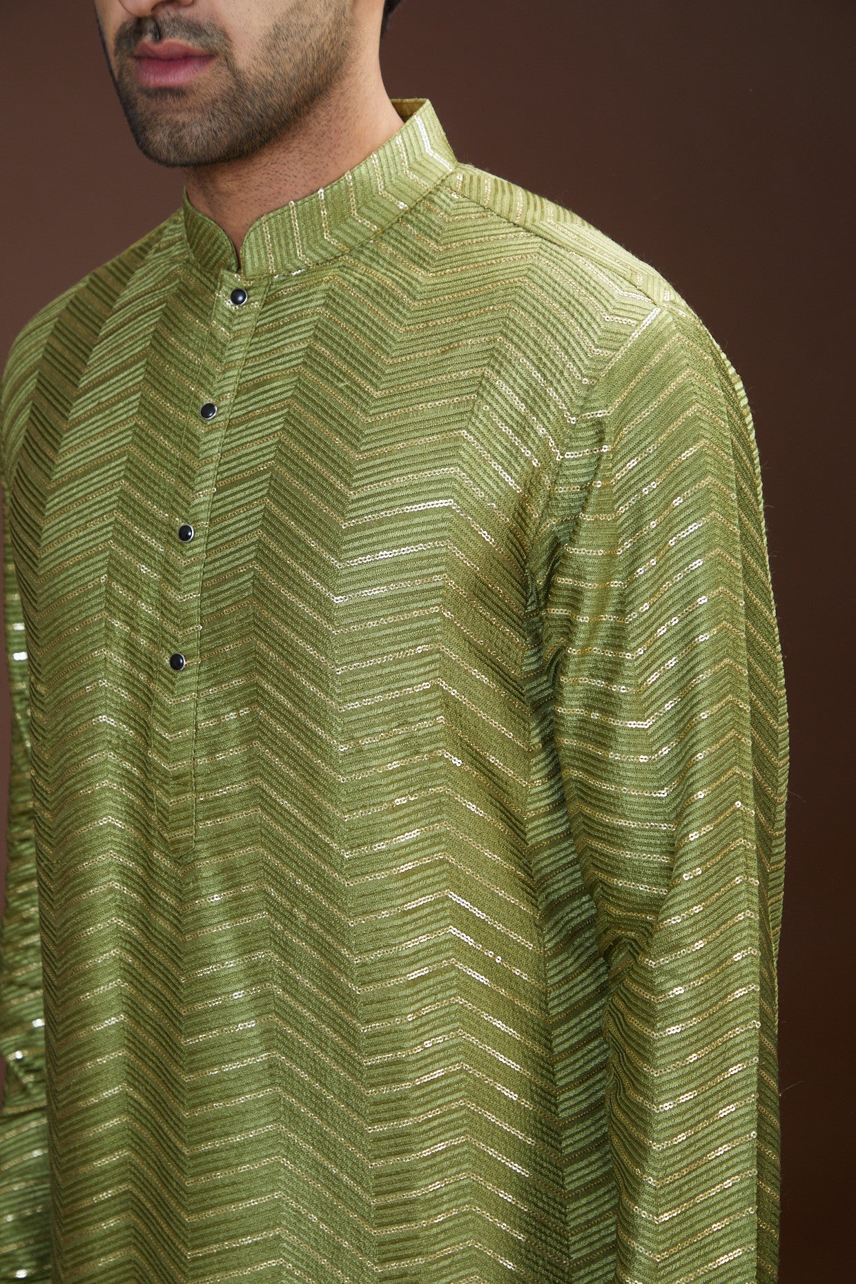 Mehndi green embrodried kurta - kasbahmen
