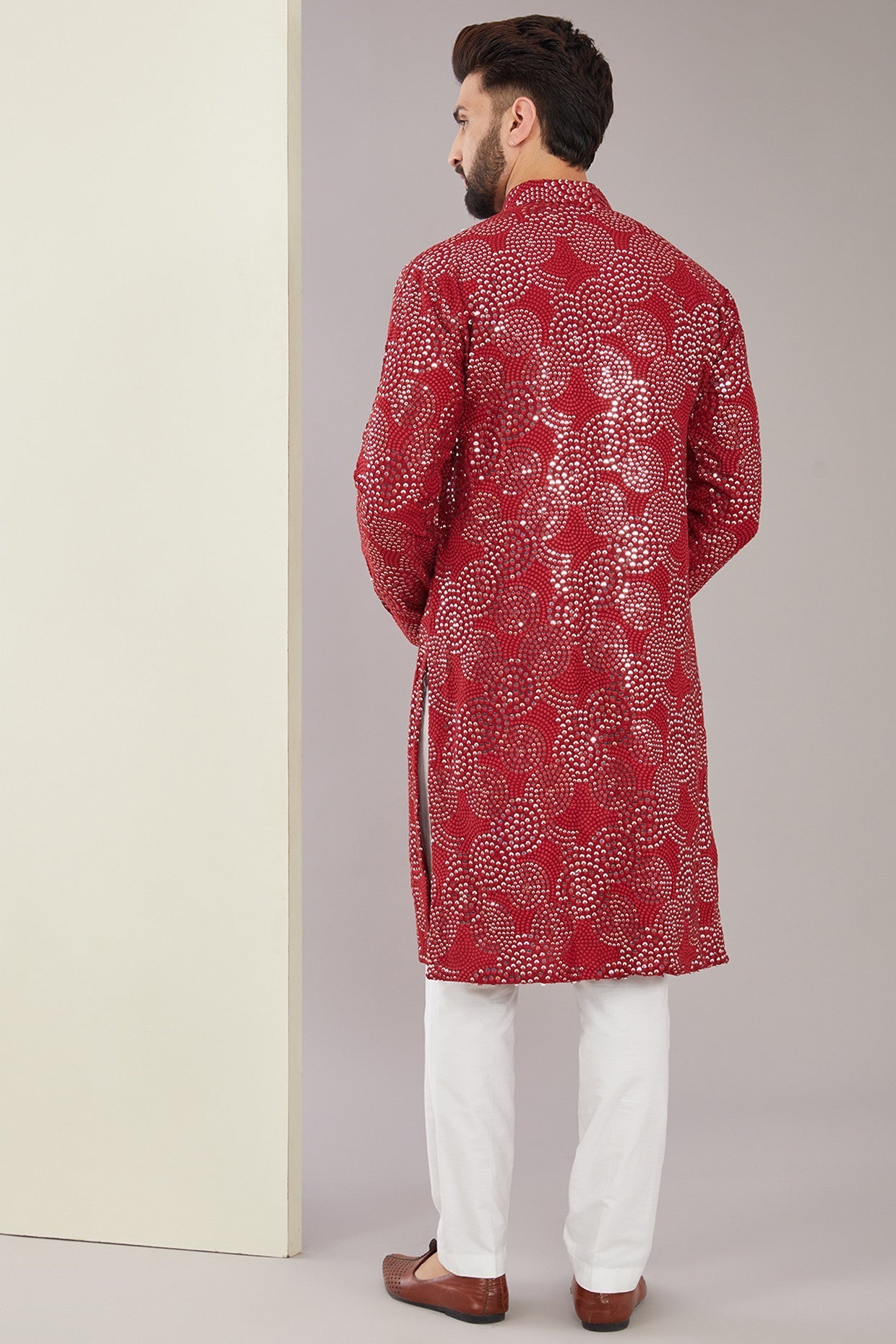 Maroon Sequined kurta - kasbahmen