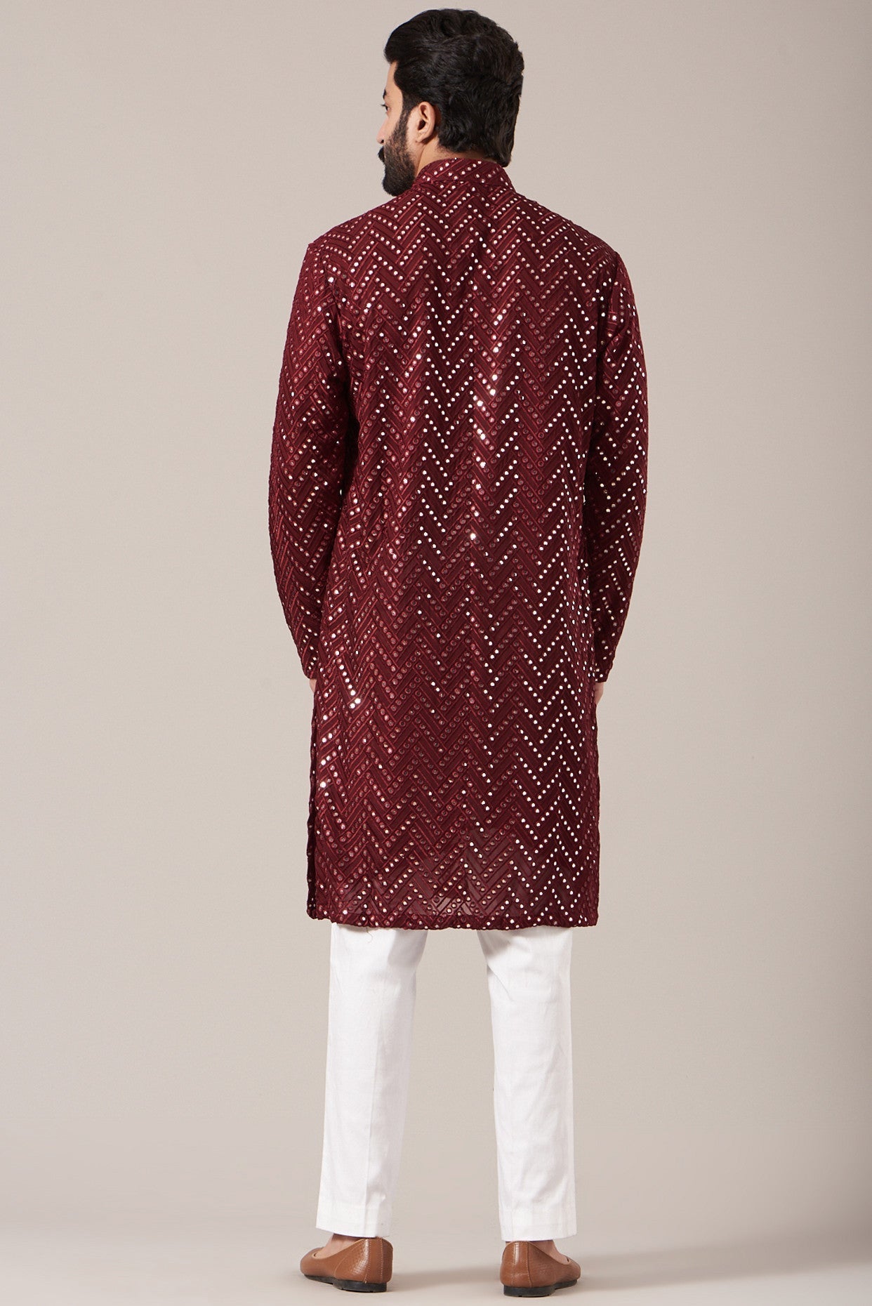 Maroon Georgette Kurta - kasbahmen