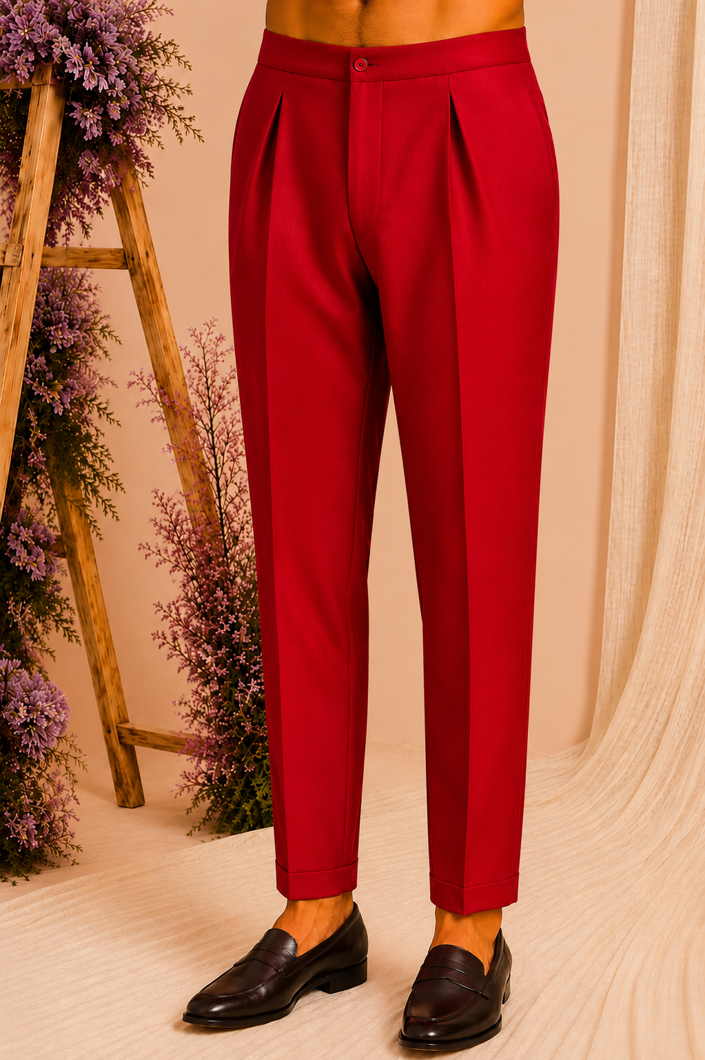 DEEP RED  FORMAL PANT PYJAMAS