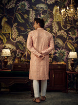 Classic peach mirror-work kurta - kasbahmen