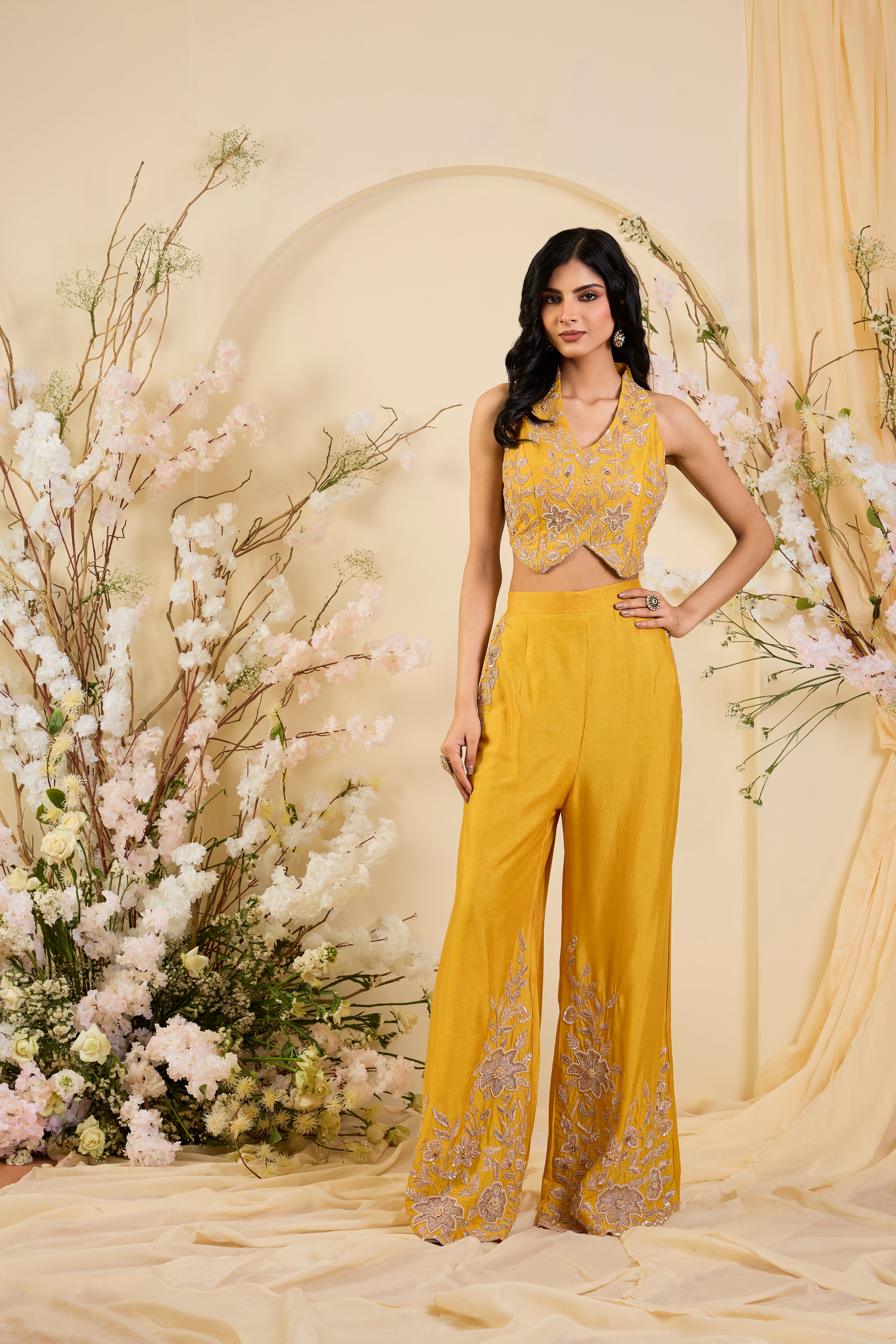 Sunlit Gold Embellished Co-ord Set