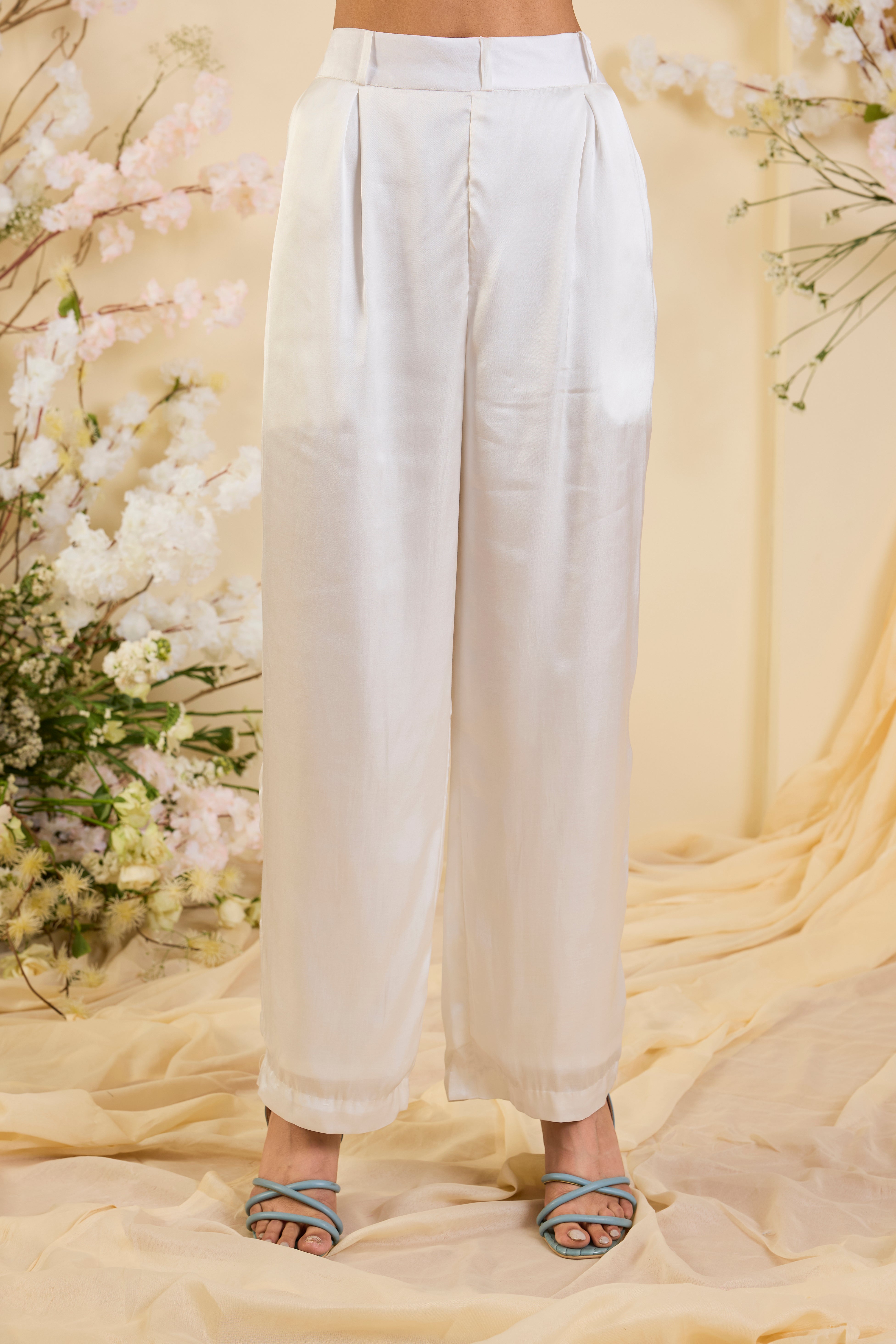 Noor Sheer Organza Ensemble in Powder Blue