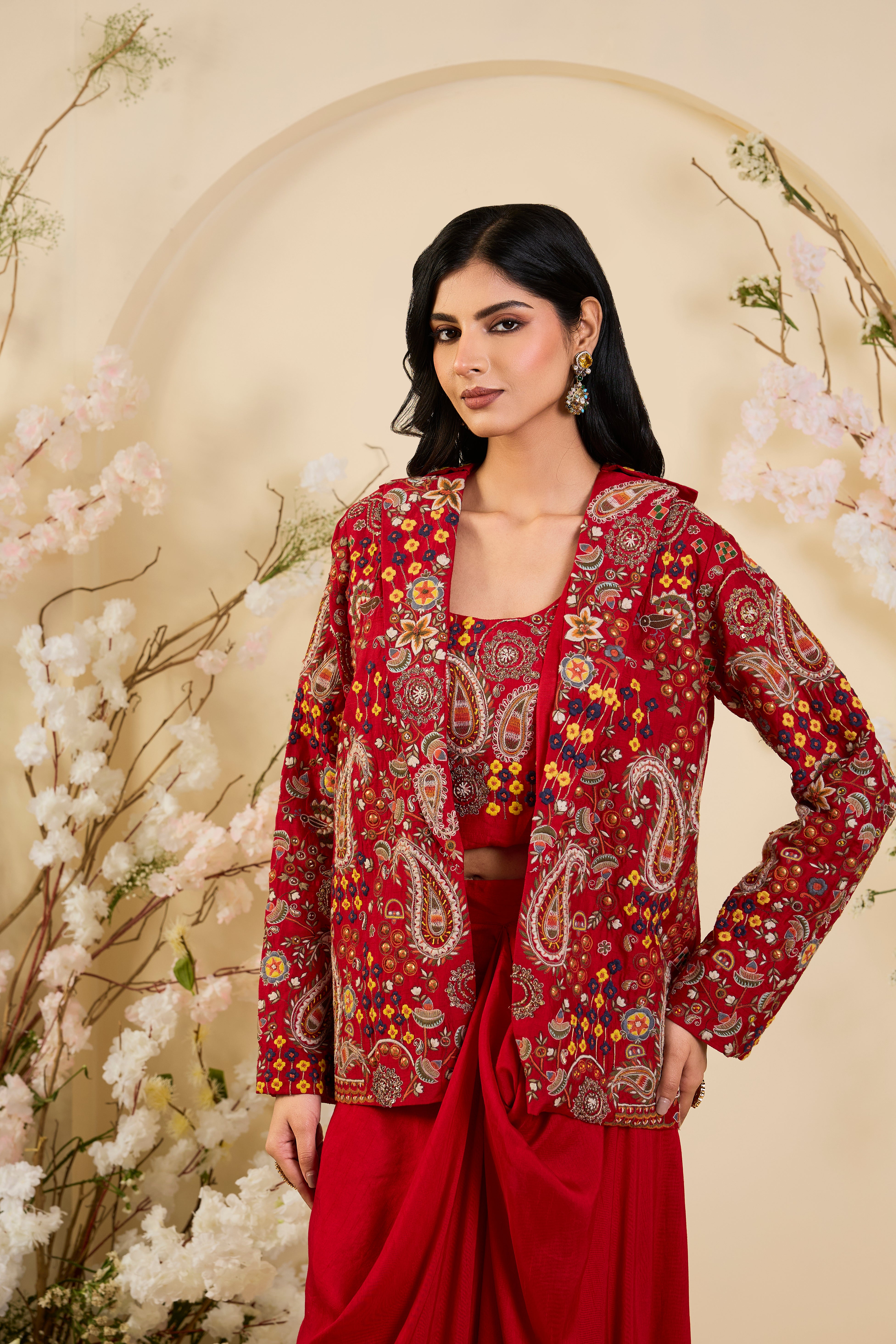 Crimson Heirloom Drape Ensemble