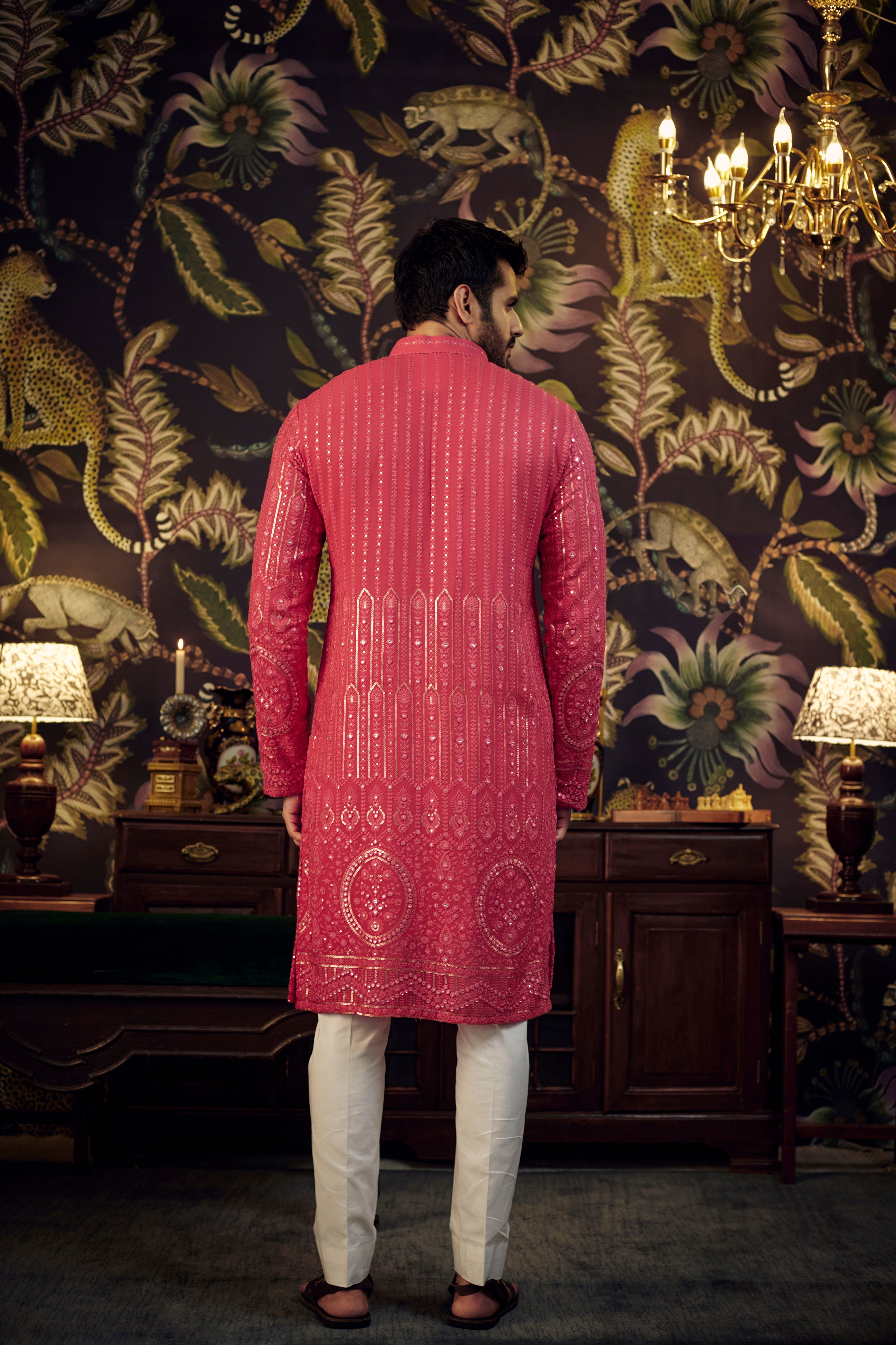 Hot Pink Chikankari Kurta - kasbahmen