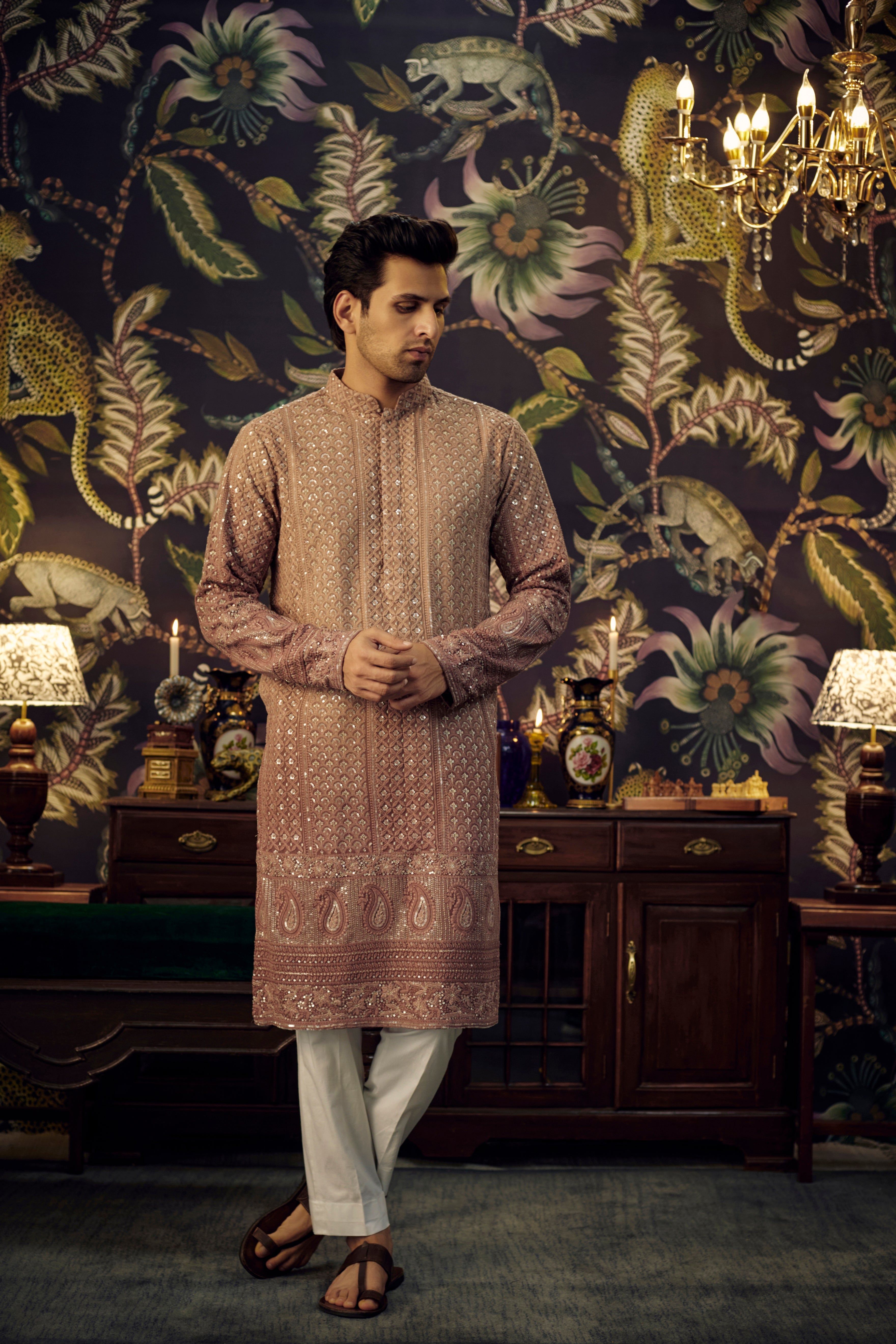 Classic ombre-shaded chikankari kurta - kasbahmen