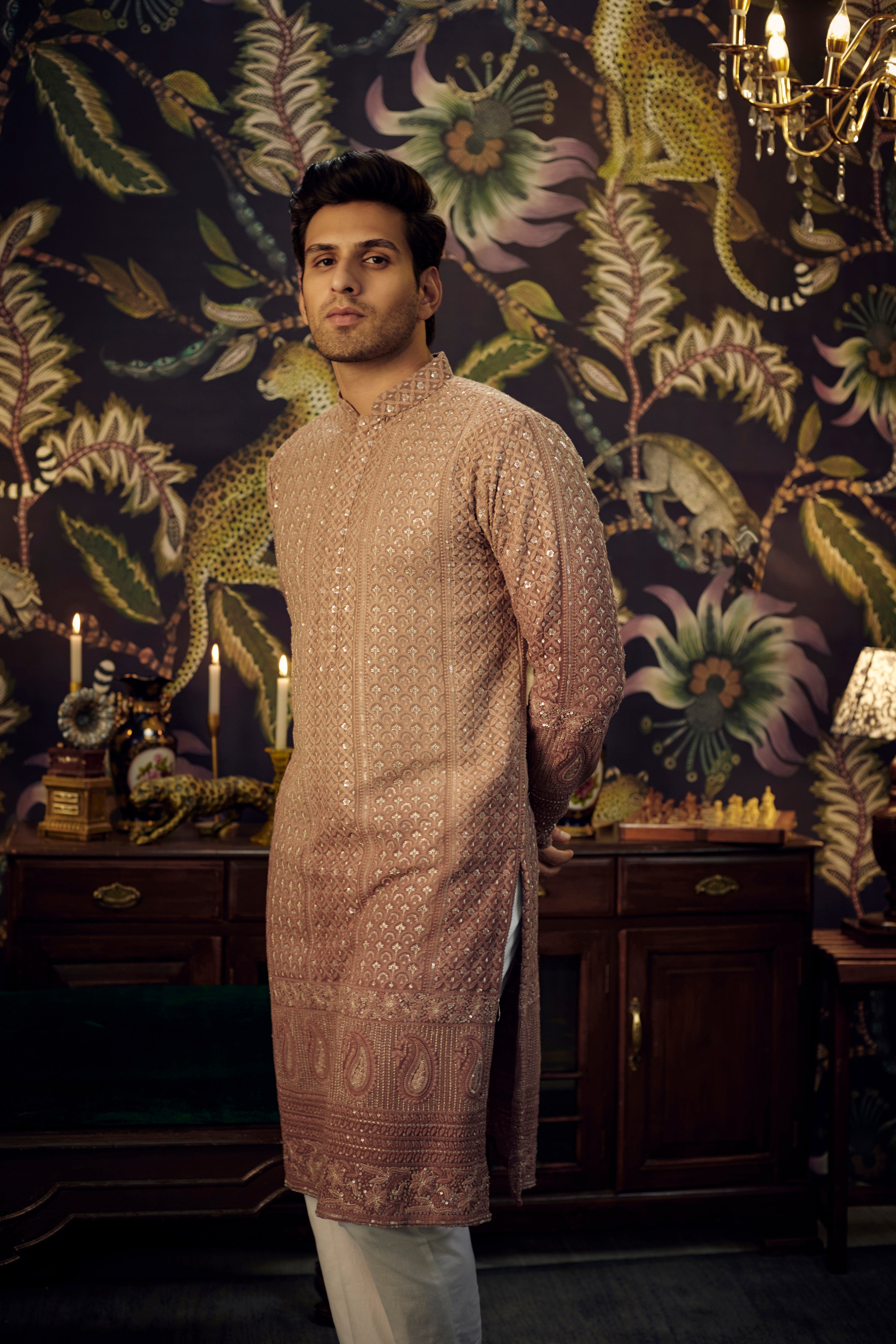 Classic ombre-shaded chikankari kurta - kasbahmen