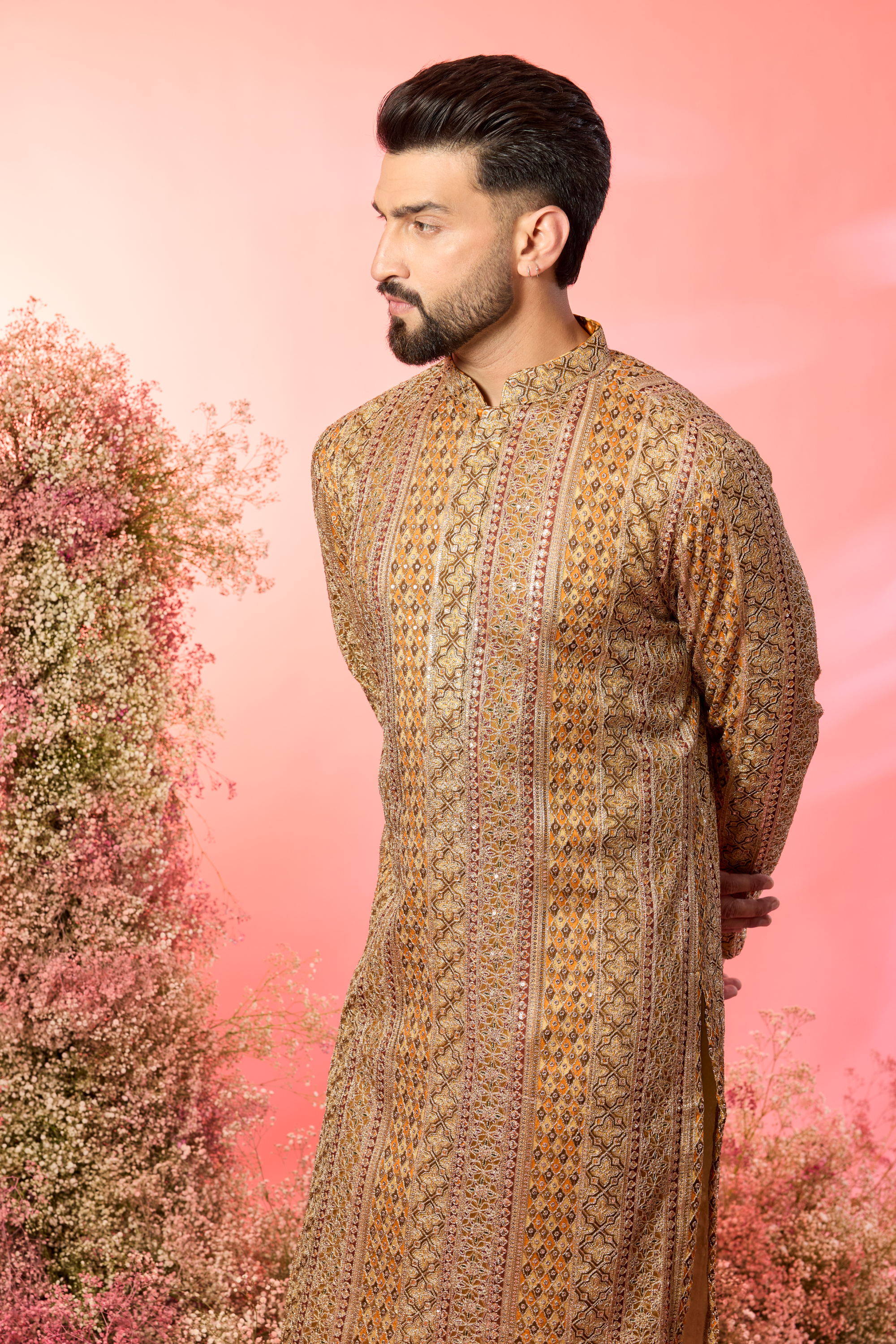 mustard  royal zari Kurta: A Tapestry of Opulence