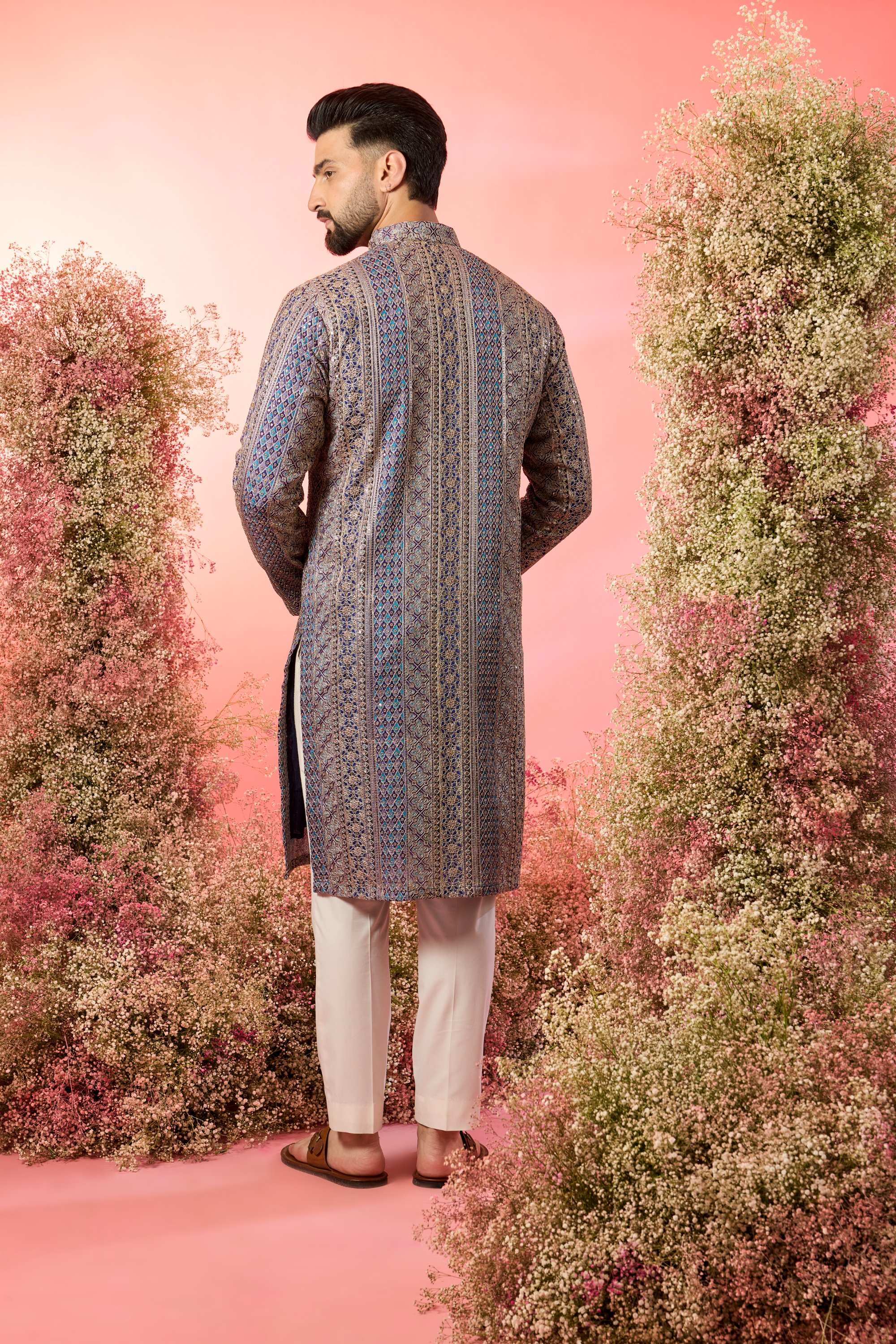 Purple  royal zari Kurta: A Tapestry of Opulence
