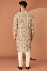 Brown Kashmiri embroidered chikankari kurta