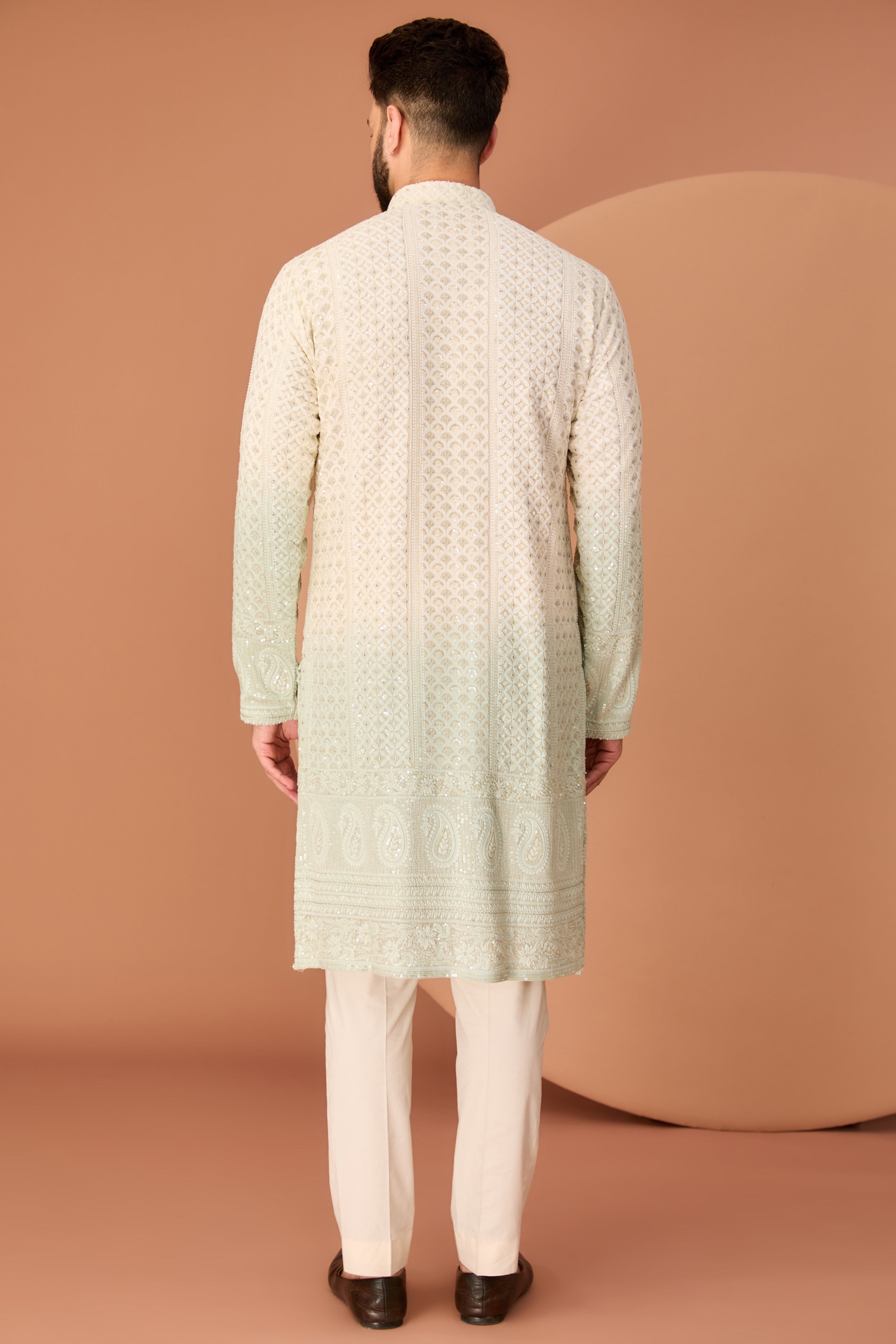 Signature ombre chikankari kurta - kasbahmen